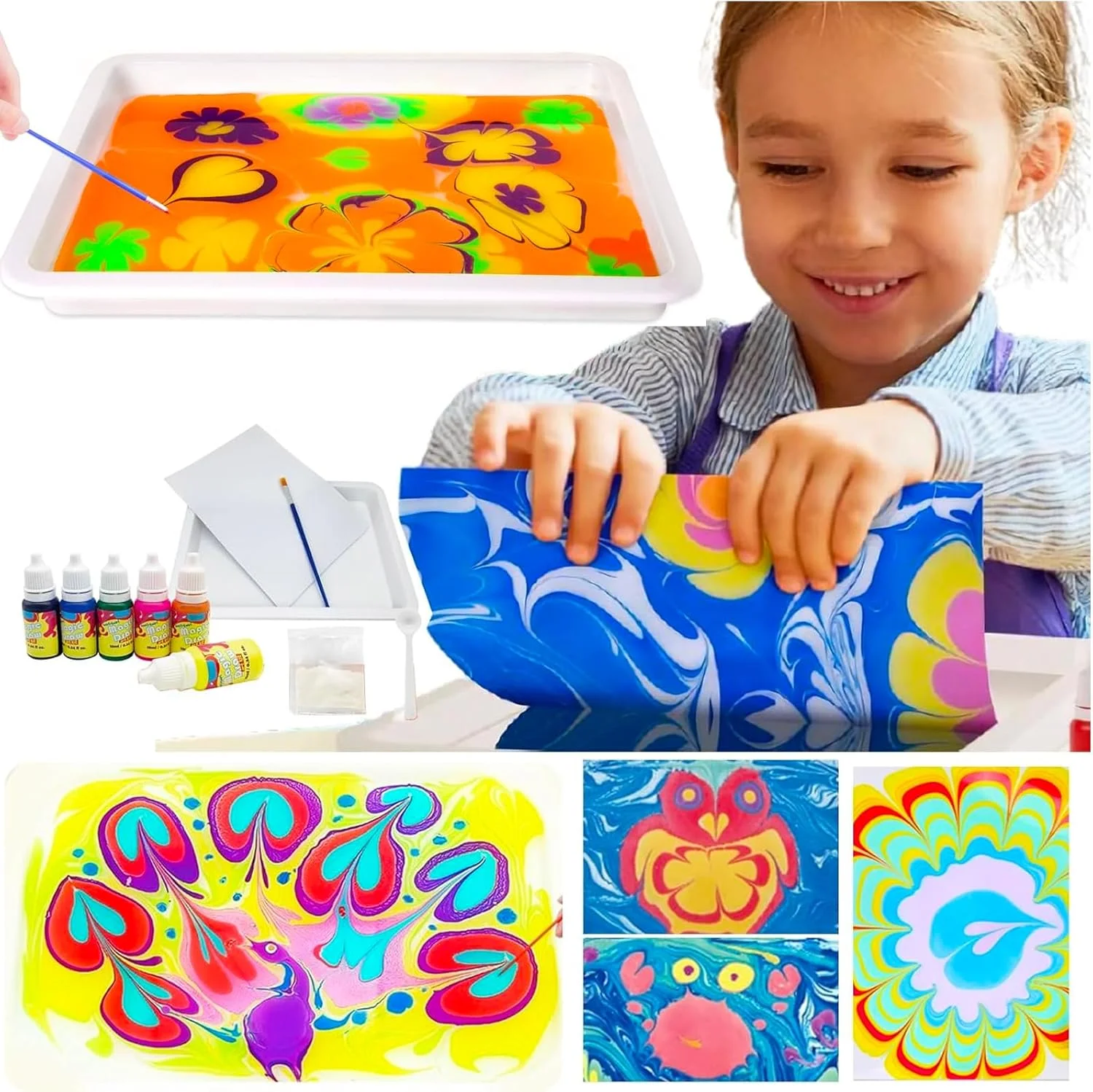 رنگ آمیزی ابر و باد برای کودکان، اسباب بازی های خلاقانه STEM، لوازم هنری نقاشی خلاقانه برای پسران و دختران، هنر آبی برای هدیه به پسران (کیت آسان)