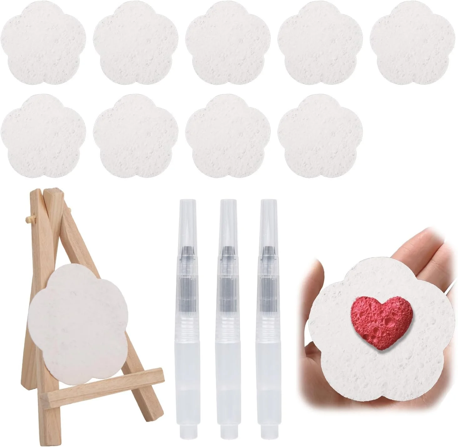 مجموعه رنگ پفی سه بعدی BOXOB برای کودکان، شامل کاغذ نقاشی با بافت فوم سفید و قلم موی آب برای لوازم هنری DIY