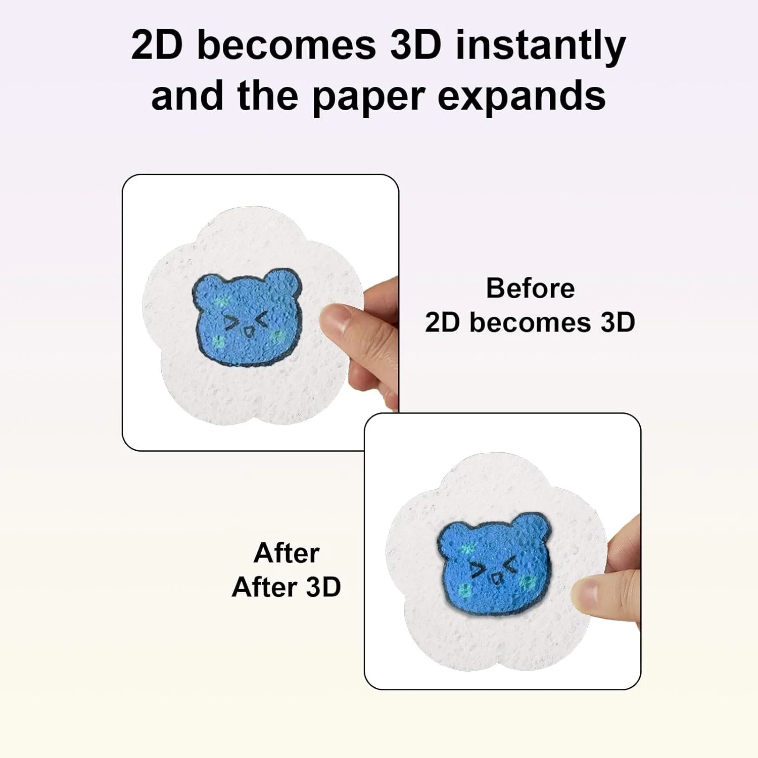 مجموعه رنگ پفی سه بعدی BOXOB برای کودکان، شامل کاغذ نقاشی با بافت فوم سفید و قلم موی آب برای لوازم هنری DIY