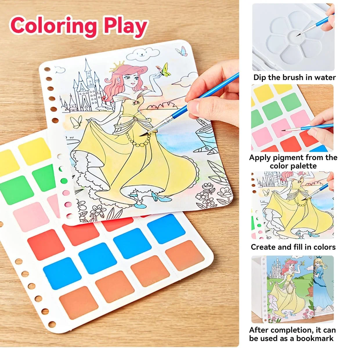 کیت نقاشی سوراخ‌کاری پازلی خلاقانه، کتاب نقاشی سوراخ‌کاری پازلی هنری پارچه‌ای برای دختران 4 5 6 7 8 9 10 11 12 ساله، نقاشی آبرنگ + هنر سوراخ‌کاری + سرگرمی خراشیدن + بازی لباس پوشیدن