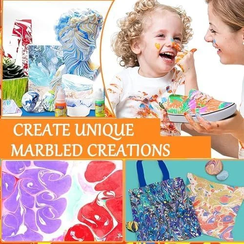 مجموعه هنر نقاشی روی آب آزونی برای کودکان، 12 رنگ، غیر سمی، مجموعه هنرهای خلاقانه، مناسب برای دختران و پسران 6 تا 12 سال، شامل کیت های هنری سایز A5 برای نقاشی روی آب