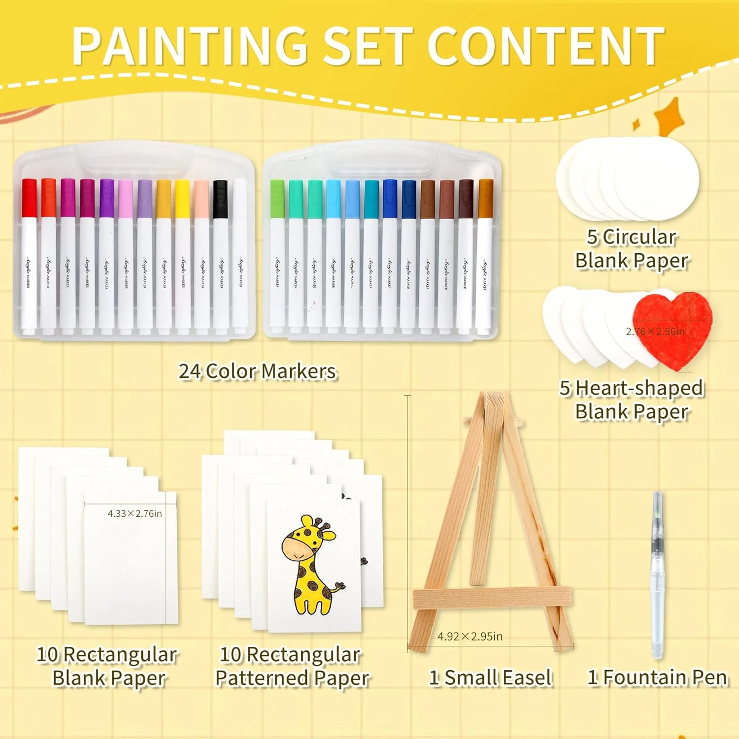 ست نقاشی با بافت فوم سه بعدی جادویی - 51 تکه رنگ پفی، اسفنج طراحی، کاغذ، ست هنری کودکان - ست کاردستی جادویی بافت پاپ کورن - 24 قلم مارکر آبرنگ اکریلیک، هدیه کودک