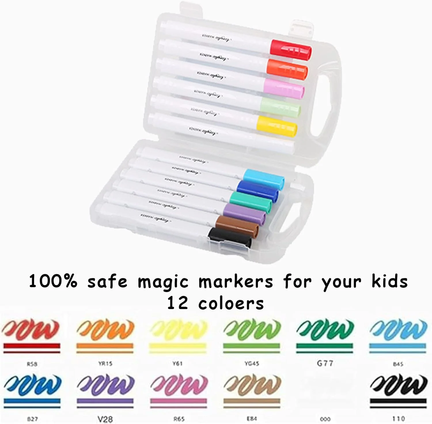 ست نقاشی با بافت فوم جادویی 36 تکه، ست نقاشی با بافت سه بعدی جادویی، برای کاردستی، لوازم هنری DIY، رنگ پفی جادویی، شامل 10 عدد کاغذ بافت فوم، 12 عدد ماژیک رنگی (قلب)