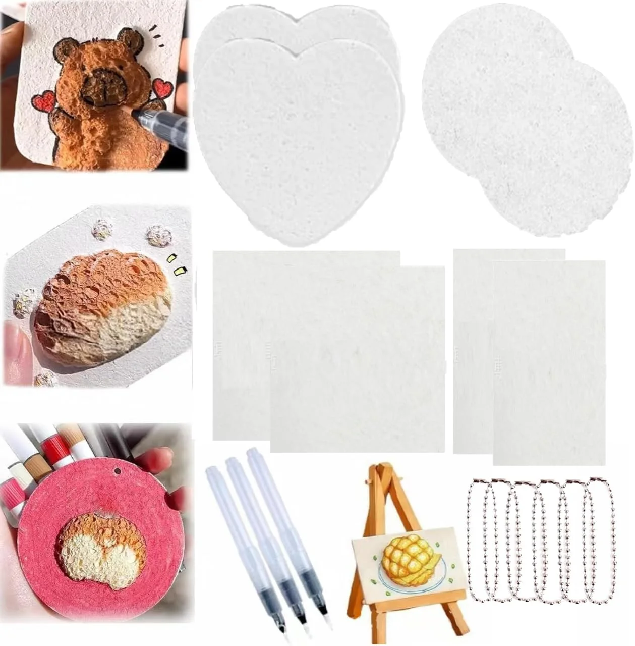 رنگ پفی جادویی ZHRUOYAO، اسفنج بوم نقاشی جادویی سه بعدی، کیت نقاشی بافت پفکی پاپ کورن، لوازم هنری قلم طراحی حباب DIY