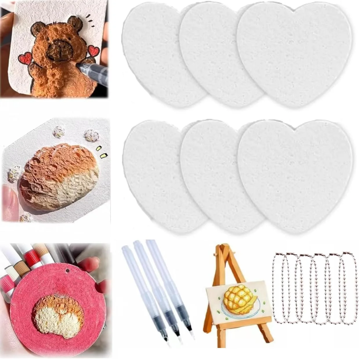 رنگ پفی جادویی ZHRUOYAO، اسفنج بوم نقاشی جادویی سه بعدی، کیت نقاشی بافت پفکی پاپ کورن، لوازم هنری قلم های طراحی حباب دار DIY