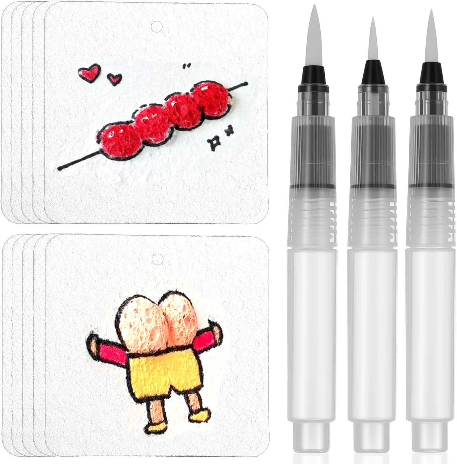 مجموعه ۱۰ عددی نقاشی با بافت فوم جادویی CIATBYYJ، رنگ پفی سه بعدی جادویی با ۳ نوع قلم موی آبرنگ برای کیت های هنری DIY، لوازم کاردستی، نقاشی پفی