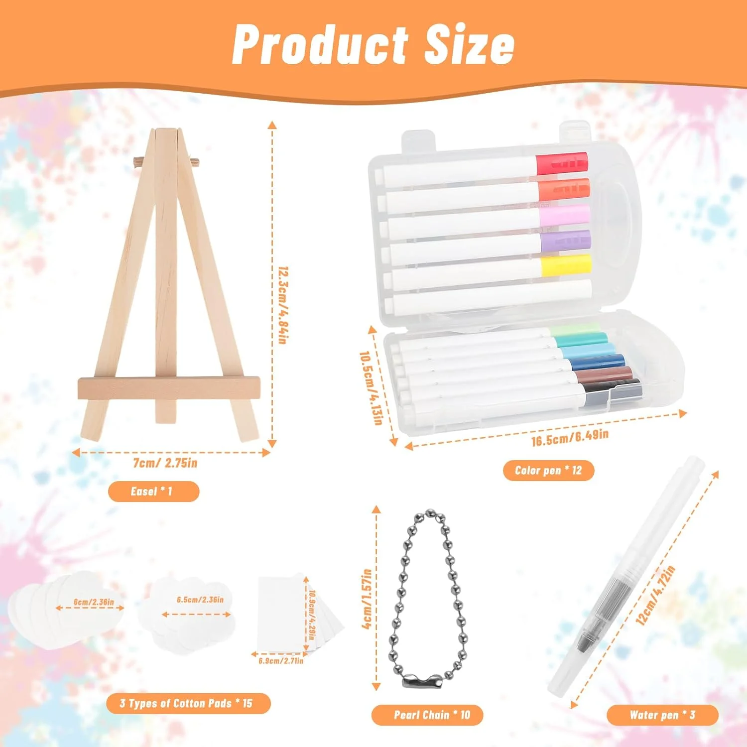 ست نقاشی با بافت فومی سه بعدی جادویی CMANLNYK شامل 41 قطعه - شامل 15 کاغذ پافی، 10 زنجیر مهره ای، 12 قلم رنگی، 1 سه پایه کوچک، 3 قلم موی آب، ست رنگ آمیزی و طراحی DIY برای کودکان و بزرگسالان