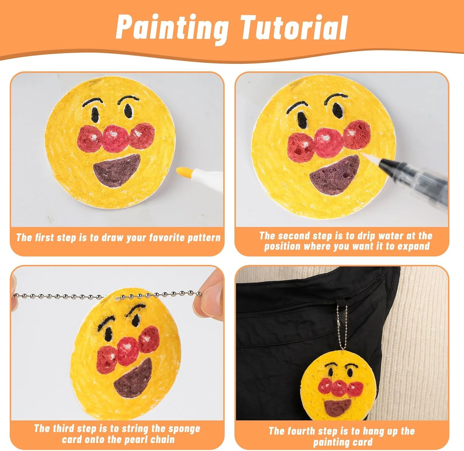 ست نقاشی با بافت فومی سه بعدی جادویی CMANLNYK شامل 41 قطعه - شامل 15 کاغذ پافی، 10 زنجیر مهره ای، 12 قلم رنگی، 1 سه پایه کوچک، 3 قلم موی آب، ست رنگ آمیزی و طراحی DIY برای کودکان و بزرگسالان