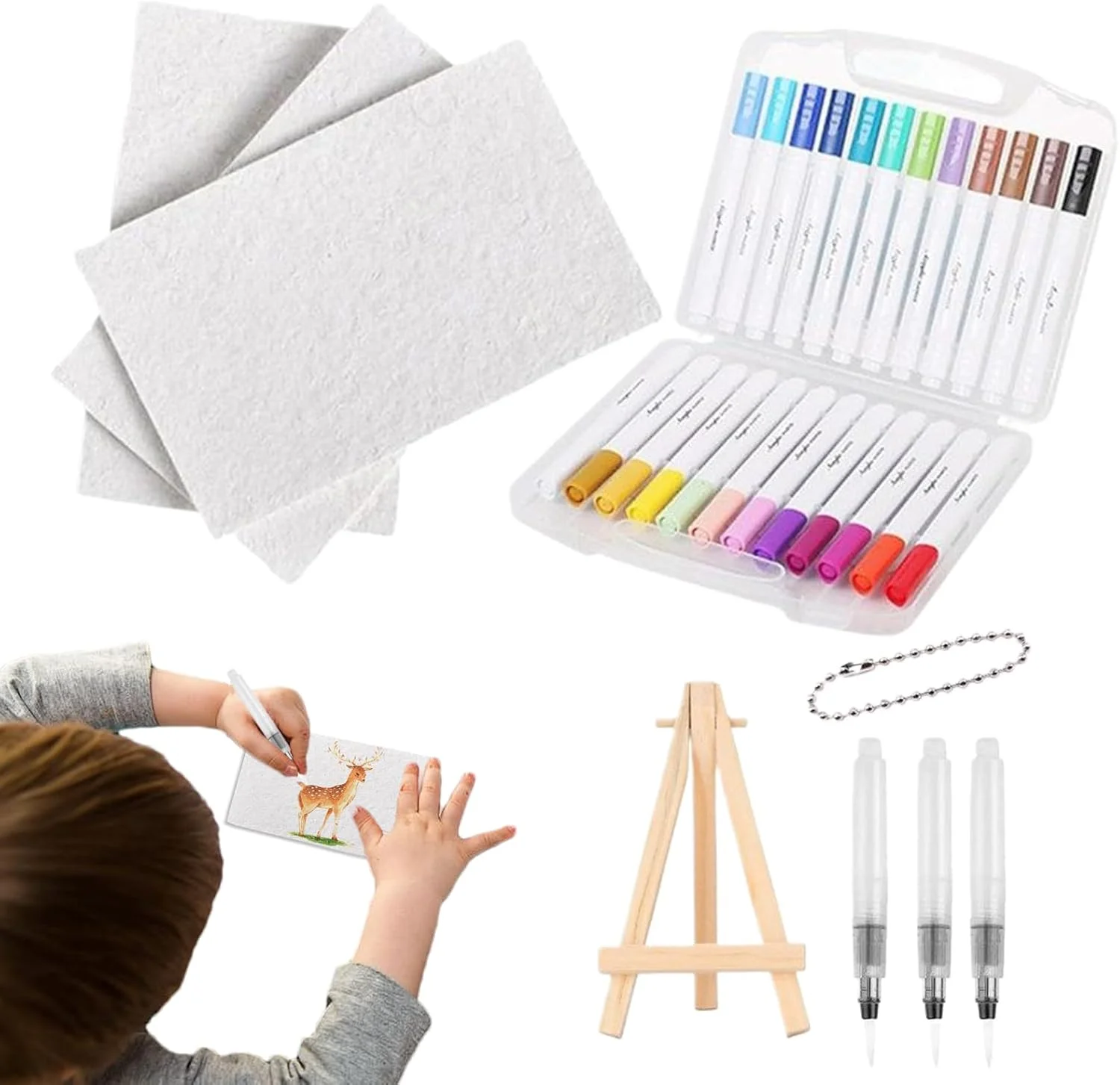 ست رنگ پفی | کیت نقاشی با بافت فوم سه بعدی | 12 رنگ به همراه قلم موی آبرنگ مناسب برای کاردستی در خانه، بزرگسالان، همکاران، خانواده، تولد و کودکان