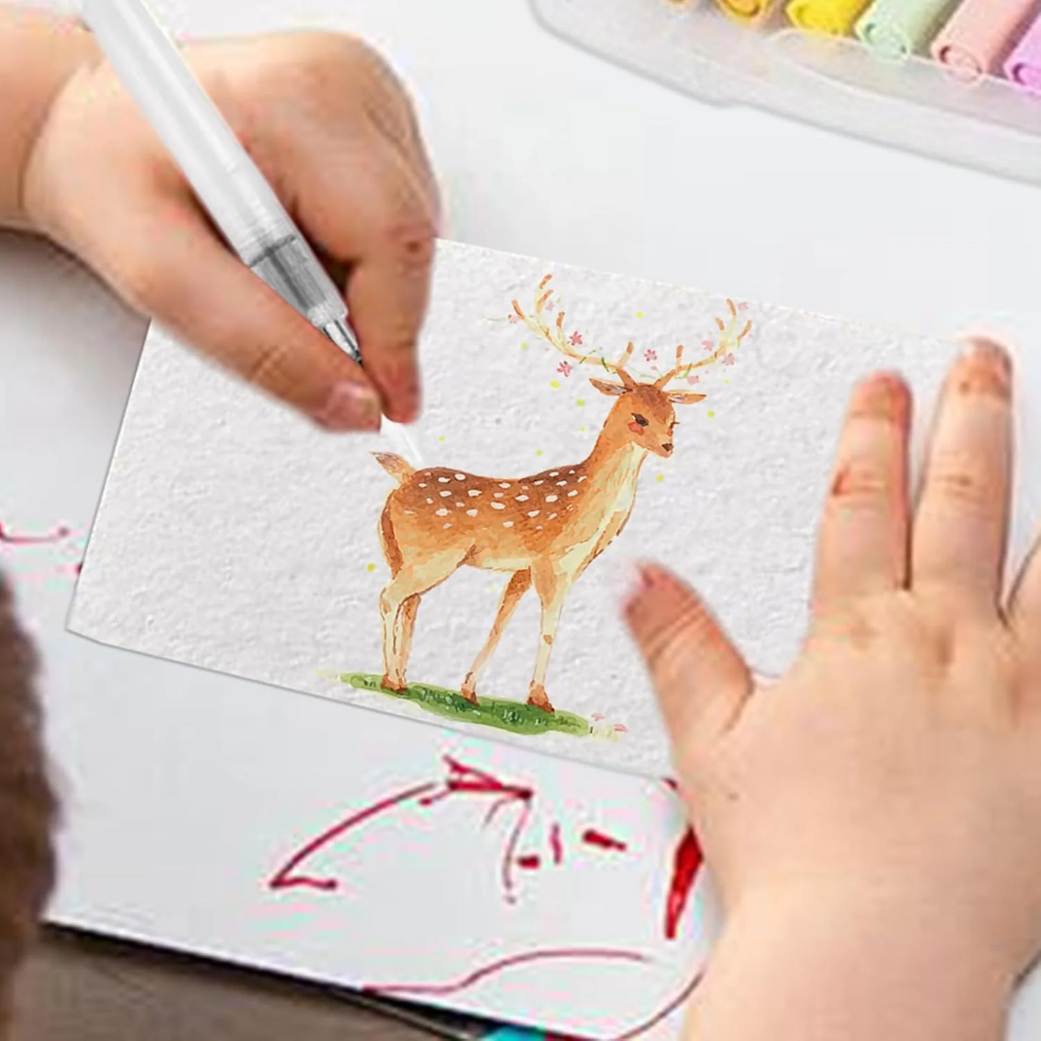 ست رنگ پفی | کیت نقاشی با بافت فوم سه بعدی | 12 رنگ به همراه قلم موی آبرنگ مناسب برای کاردستی در خانه، بزرگسالان، همکاران، خانواده، تولد و کودکان