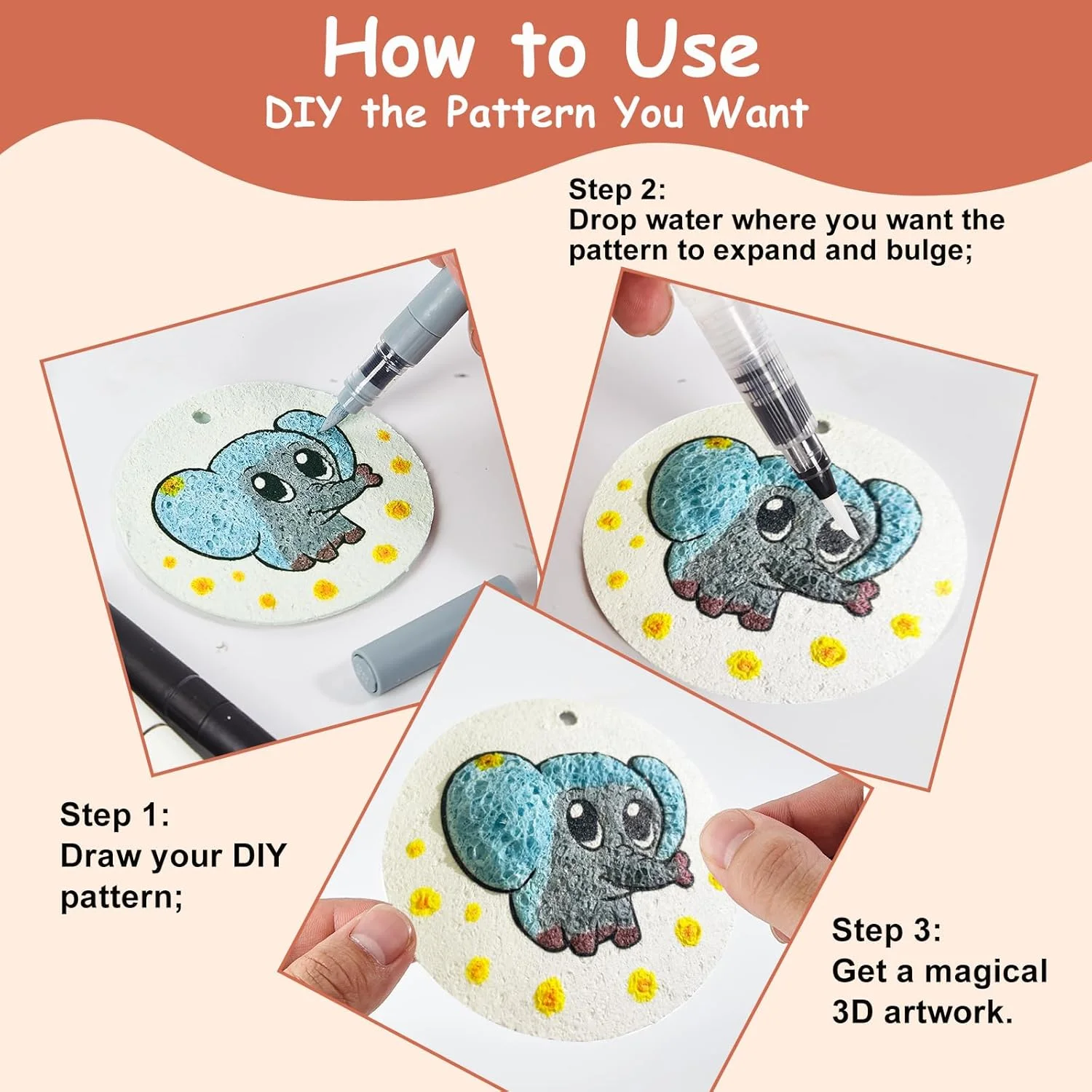 ست نقاشی با بافت فومی سه بعدی جادویی 56 تکه، صنایع دستی رنگ پفی با 40 عدد کاغذ برای کودکان، مجموعه لوازم هنری نقاشی اسفنجی با 12 رنگ ماژیک آکریلیک کنترل اتوماتیک جوهر