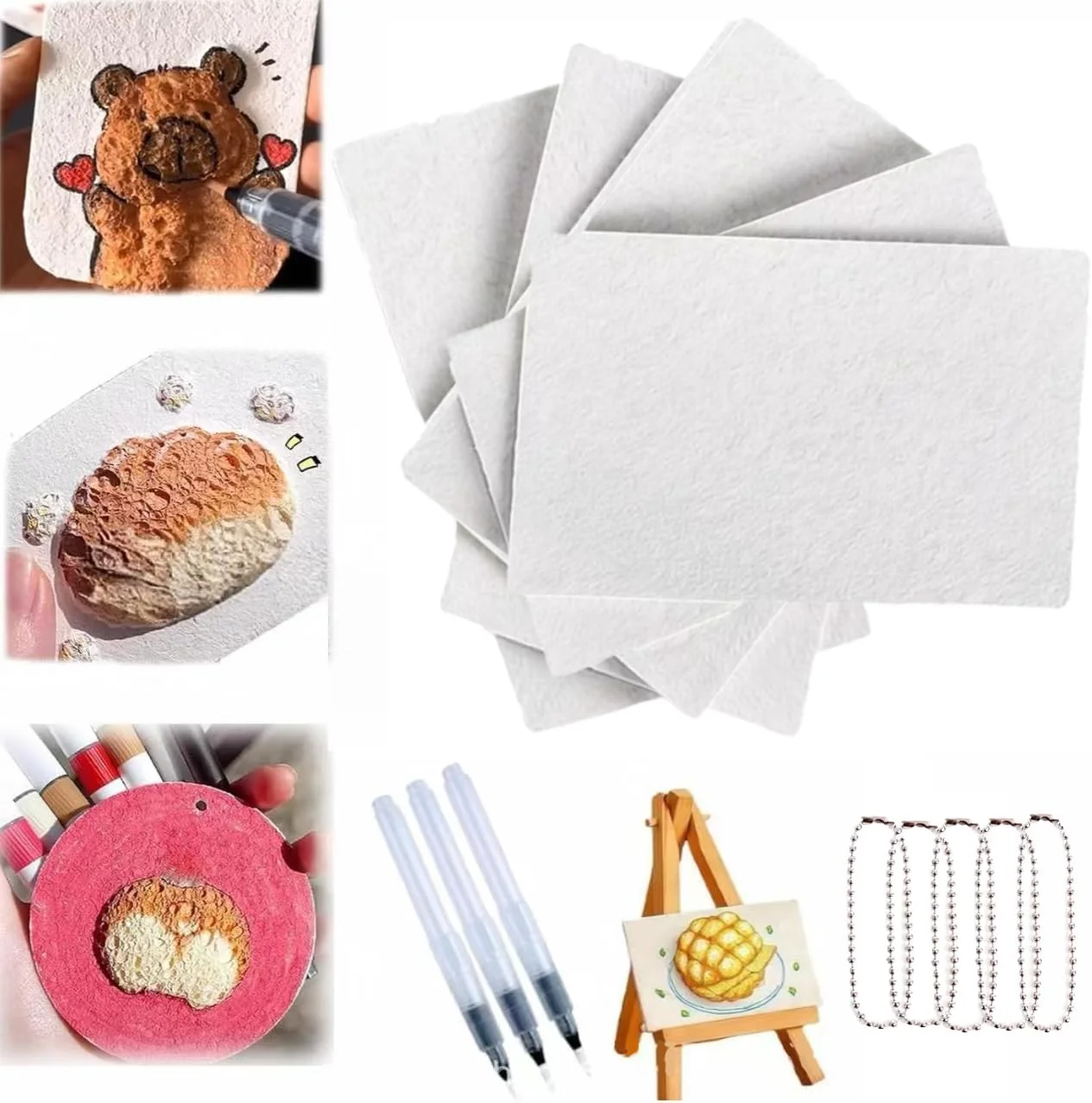 رنگ پفی جادویی ZHRUOYAO، اسفنج بوم نقاشی جادویی سه بعدی، کیت نقاشی بافت ذرت بو داده پفی، لوازم هنری قلم های نقاشی حباب دار DIY