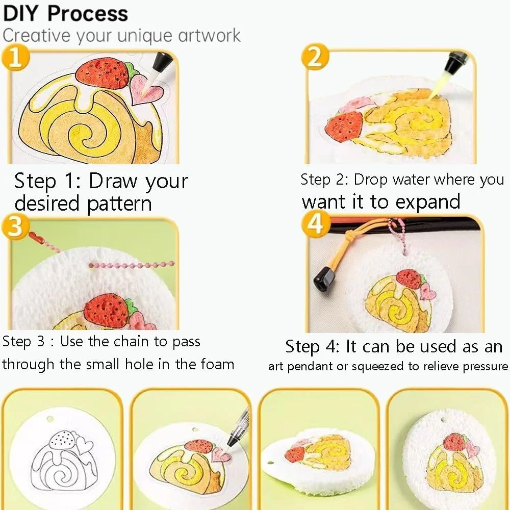 ست نقاشی سه بعدی DIY، کاغذ نقاشی با بافت فوم، ست هنر خلاقانه کودکان، رنگ کرکی جادویی ایمن و کاغذ رنگ کرکی برای هنر و صنایع دستی (مستطیل)