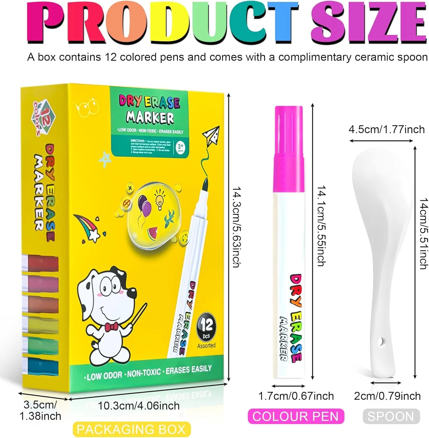 مجموعه قلم های جادویی شناور برای نقاشی، 12 رنگ قلم نقاشی پفی با قاشق سرامیکی - ماژیک های آبی جادویی سرگرم کننده برای نقاشی کودکان روی قاشق، اسباب بازی های DIY برای پسران و دختران