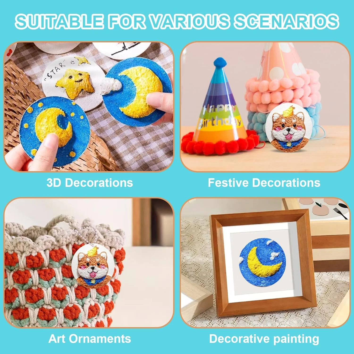 ست رنگ پفی جادویی، مجموعه نقاشی با بافت فوم سه بعدی، رنگ های پفی، کاغذ بافت دار فوم، نشانگر، زنجیر مهره ای، سه پایه کوچک، کیت رنگ پفی جادویی، ست هنری حسی