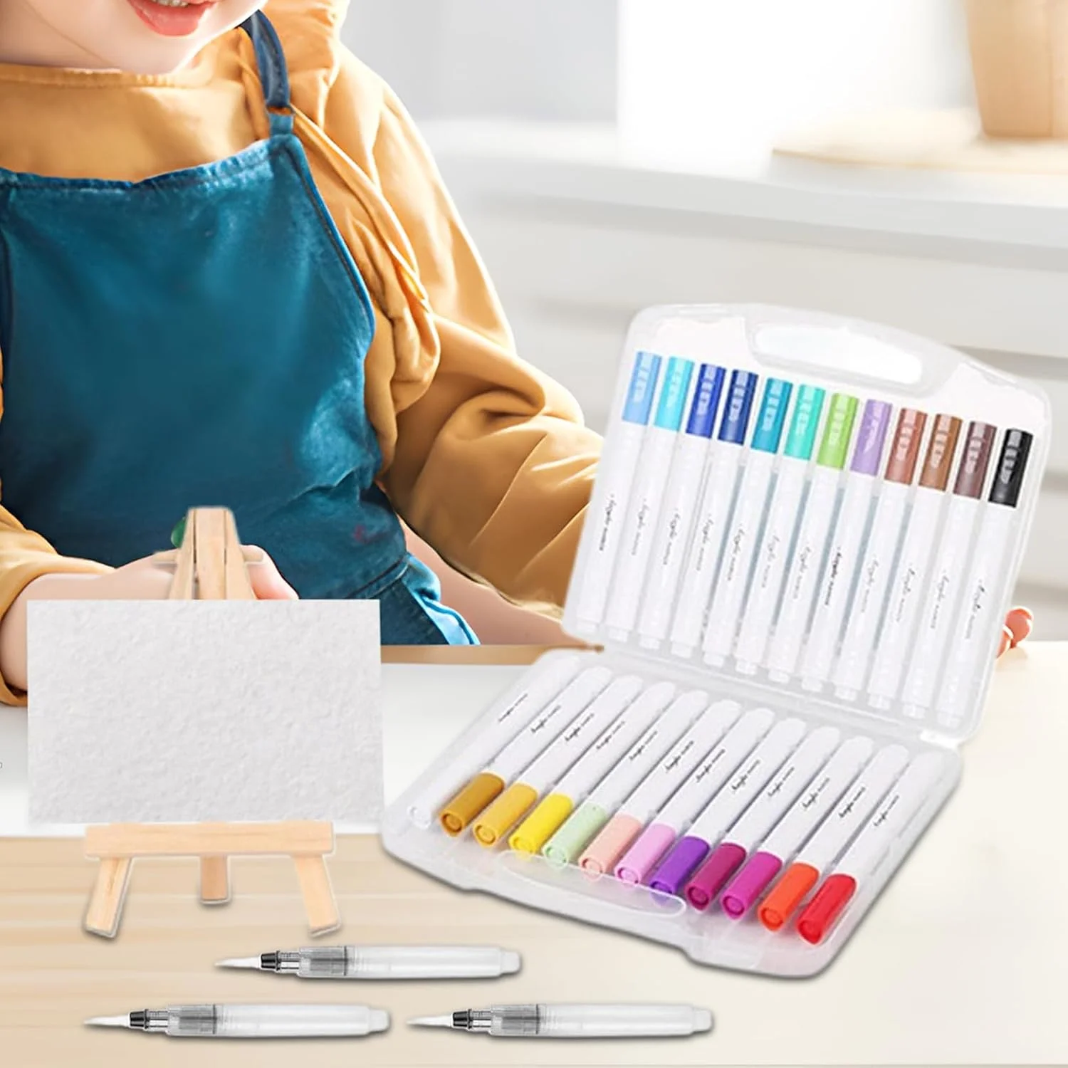 کیت نقاشی با بافت فومی جادویی، کاغذ بافت فومی، اسفنج بوم نقاشی سه بعدی، رنگ پارچه ای فومی ایمن و غیر سمی برای هنرهای دستی DIY، کیت نقاشی پفکی ذرت بو داده، 10 برگه و 12 قلم