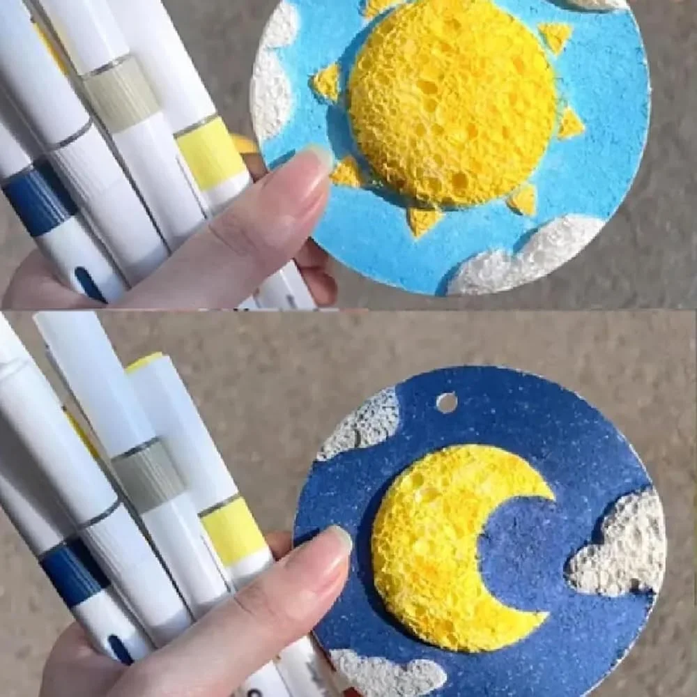 قلم های نقاشی پفی جادویی تزویق، قلم های طراحی با بافت فوم سه بعدی با جوهر سه بعدی، اسفنج بوم مستطیلی، کاغذ نقاشی سفید، هنر برای کودکان، کاردستی های دست ساز