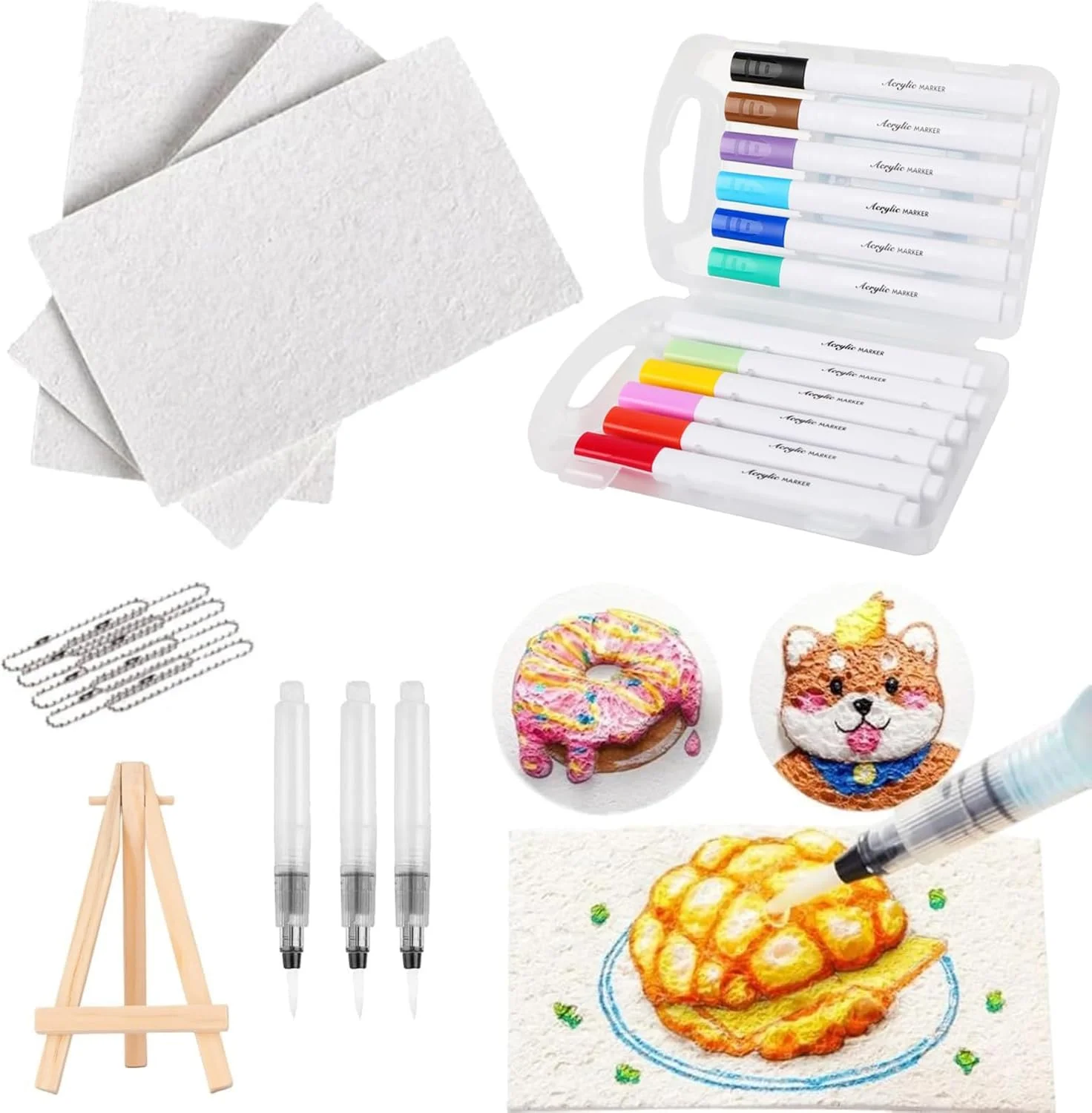 مجموعه رنگ پفی جادویی سه بعدی KASTWAVE، قلم های طراحی حباب دار DIY با اسفنج بوم، هنر بافت دار و پروژه های خلاقانه، ایده آل برای کودکان و بزرگسالان