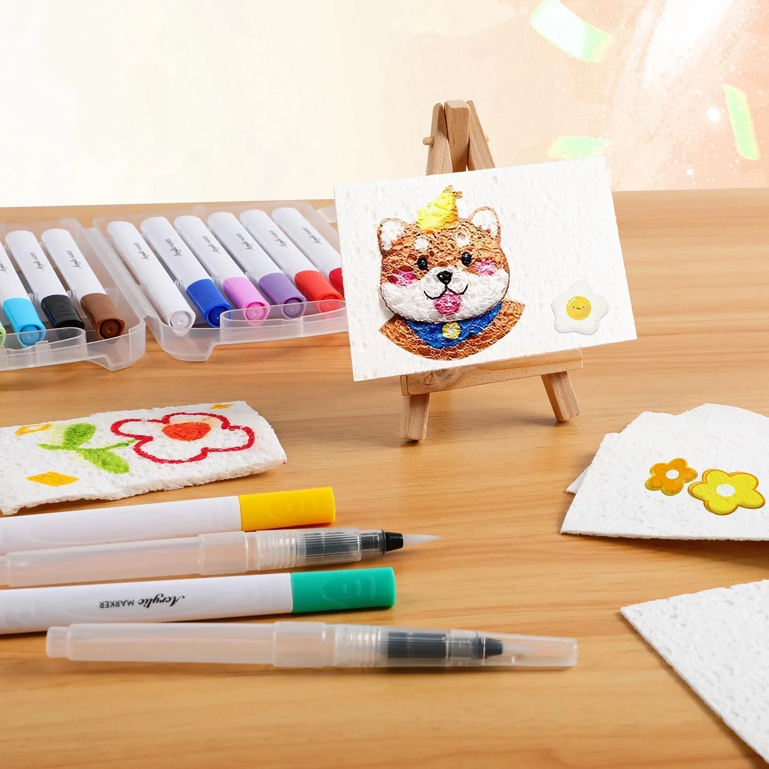 مجموعه رنگ پفی جادویی سه بعدی KASTWAVE، قلم های طراحی حباب دار DIY با اسفنج بوم، هنر بافت دار و پروژه های خلاقانه، ایده آل برای کودکان و بزرگسالان