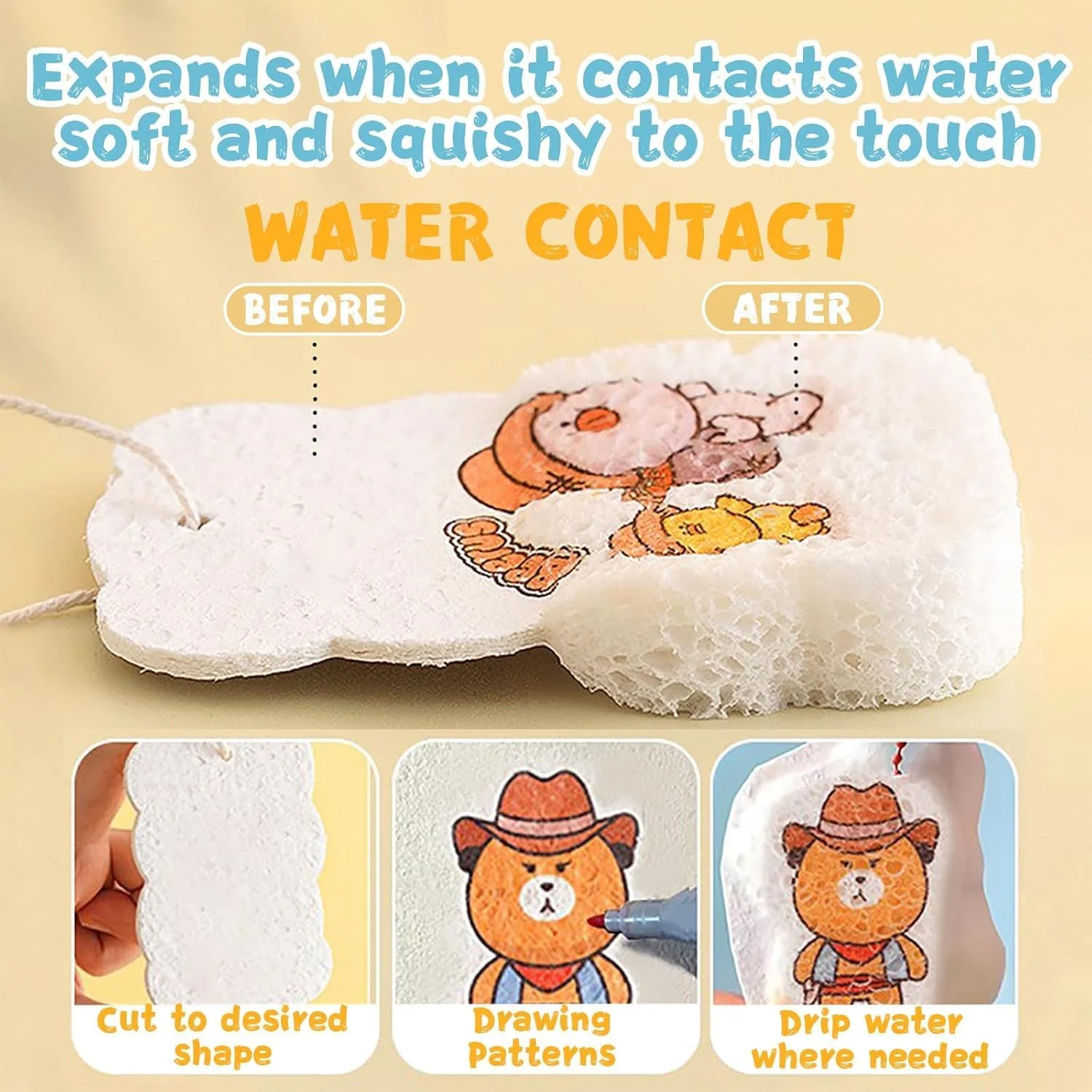 رنگ پفی جادویی، کیت نقاشی با بافت اسفنجی بوم جادویی طراحی سه بعدی، لوازم هنری قلم های طراحی حباب دار DIY، نقاشی های پفکی برجسته روی کاغذ (مستطیل)