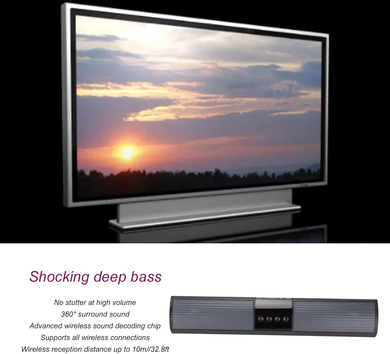 اسپیکر بلوتوثی RGB BT5.0، ساندبار با صدای فراگیر سه بعدی، ورودی AUX USB، اسپیکر بی سیم رومیزی، مینی ساندبار برای کامپیوتر/سینمای خانگی اسپیکر بلوتوثی RGB BT5.0، ساندبار با صدای فراگیر سه بعدی، ورودی AUX USB، اسپیکر بی سیم رومیزی، مینی ساندبار برای کامپیوتر/سینمای خانگی