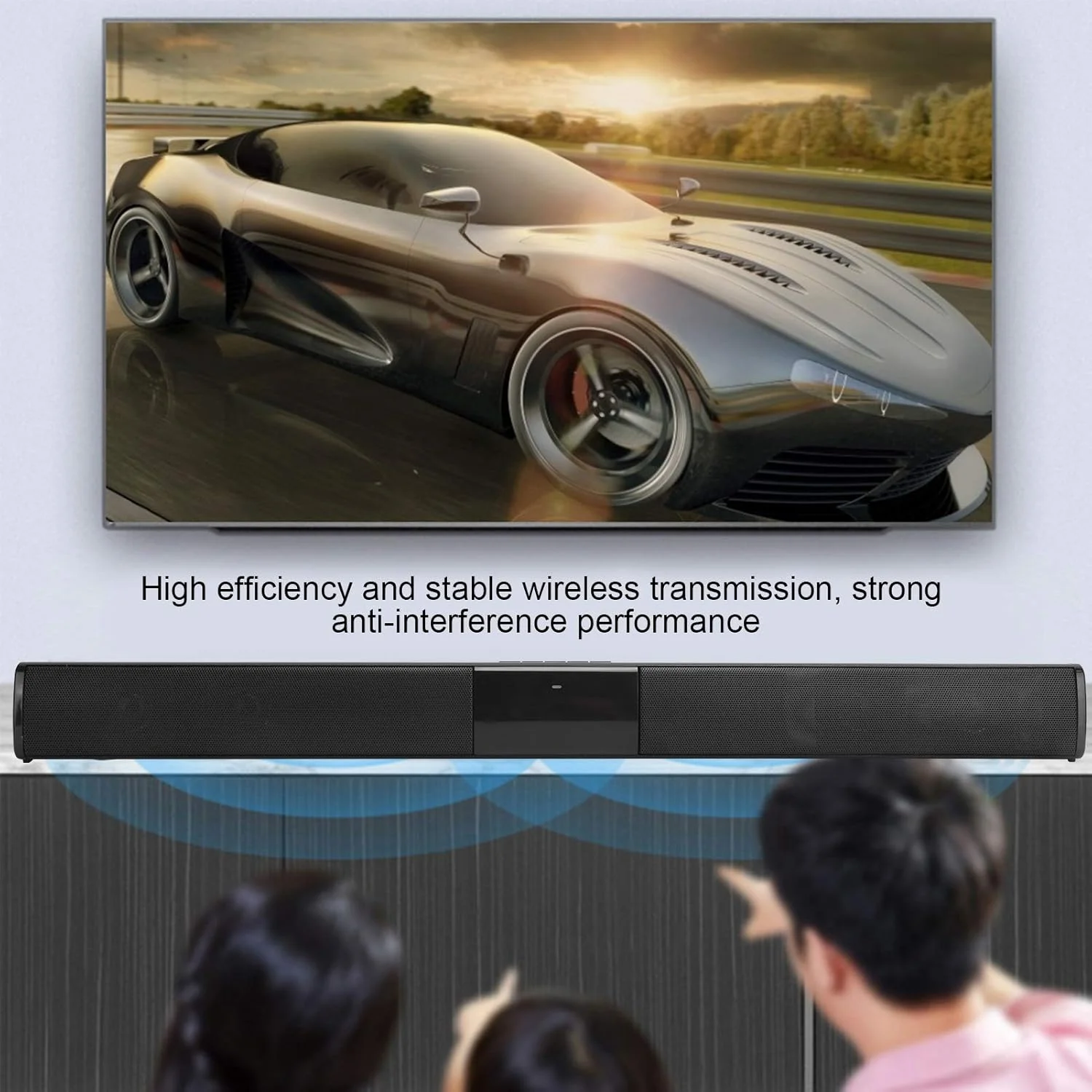 اسپیکر بلوتوثی بی سیم - ساندبار استریو بلند، بلندگوی بی سیم تلویزیون، ساندبارهای صوتی خانگی برای سیستم های سینمای خانگی، ورودی صوتی 3.5 میلی متری و عملکرد رادیو FM