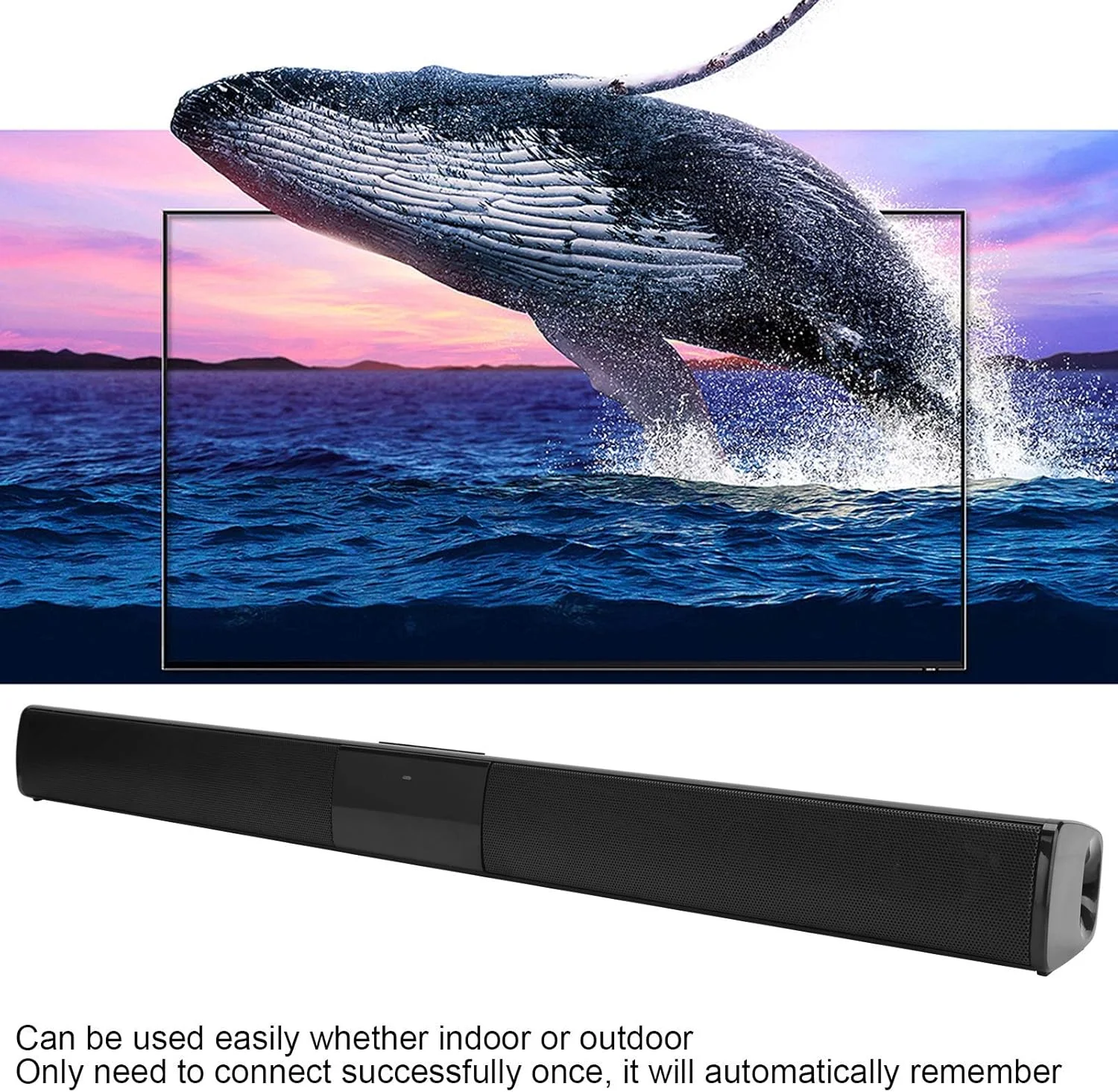 اسپیکر بلوتوثی بی سیم - ساندبار استریو بلند، بلندگوی بی سیم تلویزیون، ساندبارهای صوتی خانگی برای سیستم های سینمای خانگی، ورودی صوتی 3.5 میلی متری و عملکرد رادیو FM