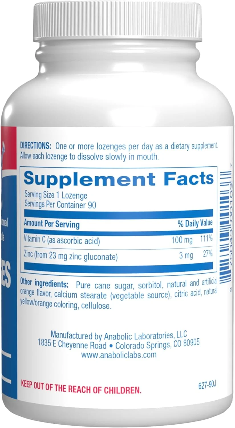 قرص های زینک به همراه ویتامین C از آزمایشگاه های آنابولیک (90 عدد)
