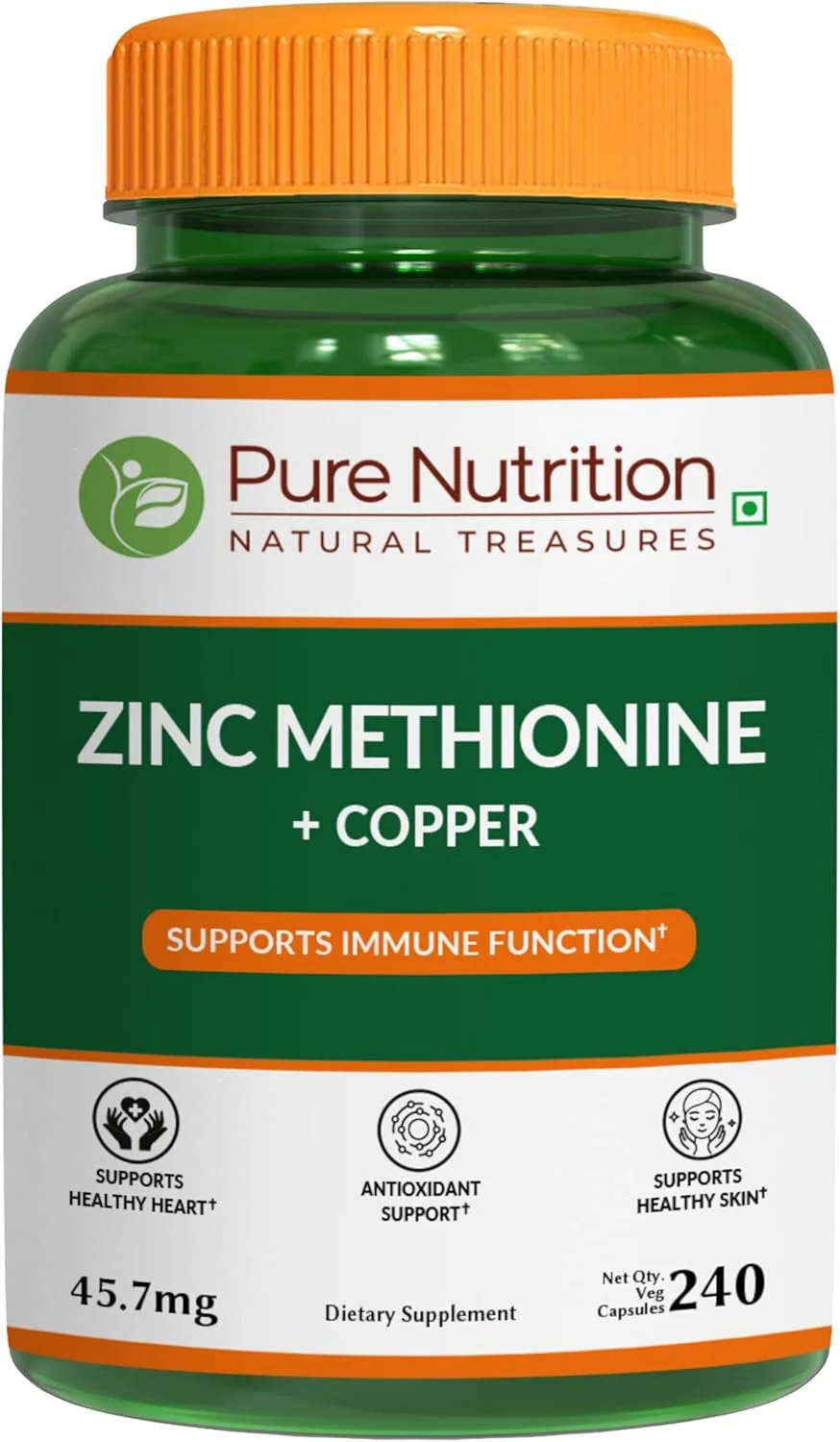 زینک متیونین خالص | 240 کپسول گیاهی | پشتیبانی از سیستم ایمنی