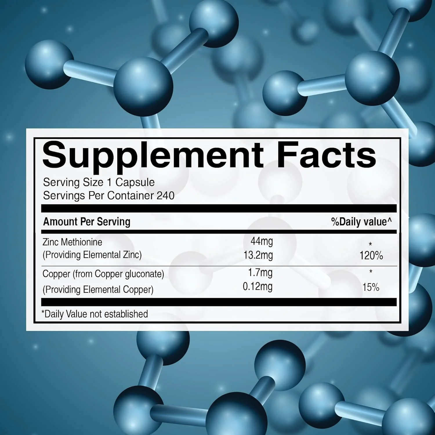 زینک متیونین خالص | 240 کپسول گیاهی | پشتیبانی از سیستم ایمنی