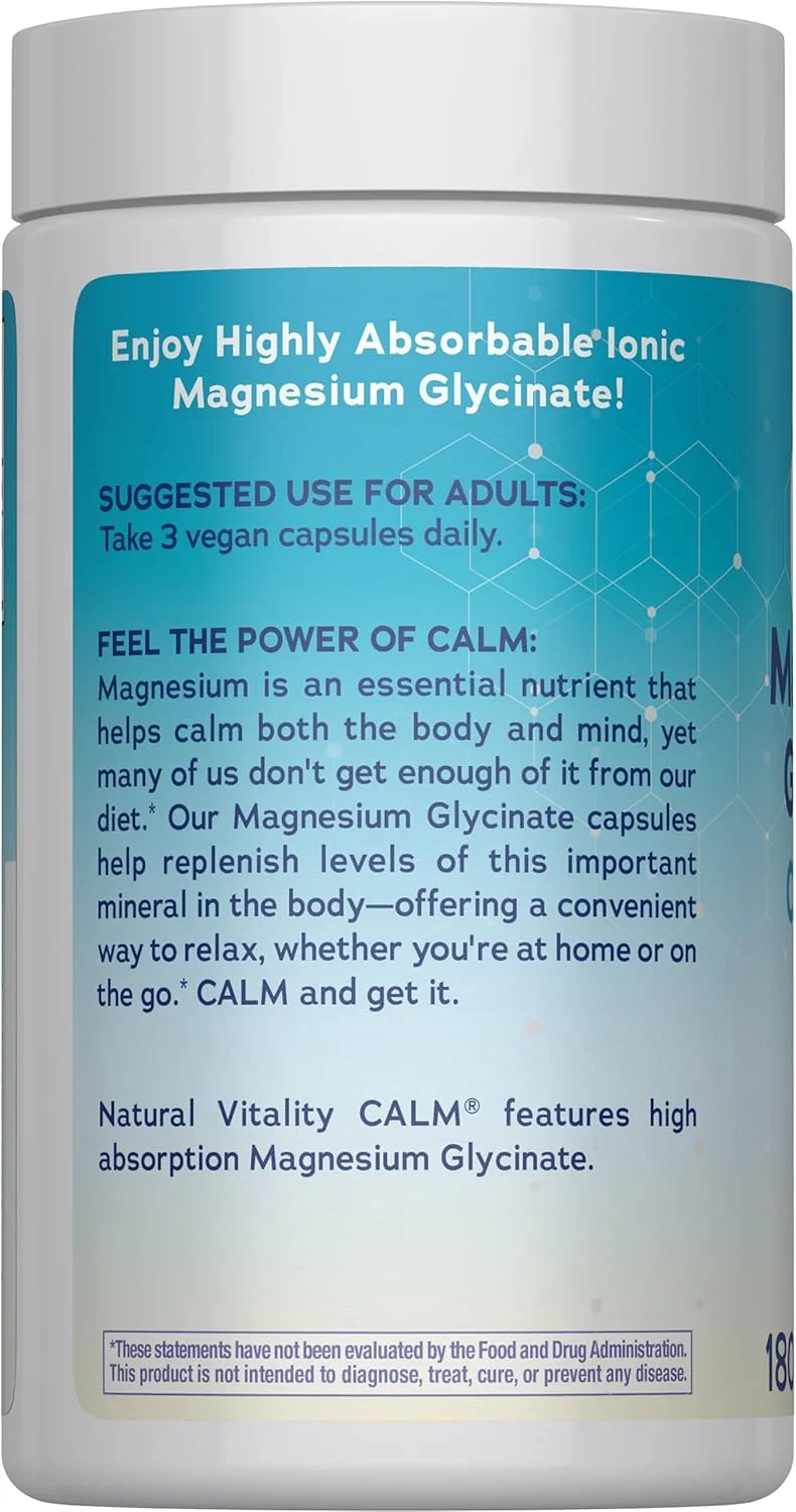 نچرال ویتالیتی، کپسول‌های گلیسینات منیزیم، 180 کپسول گیاهی