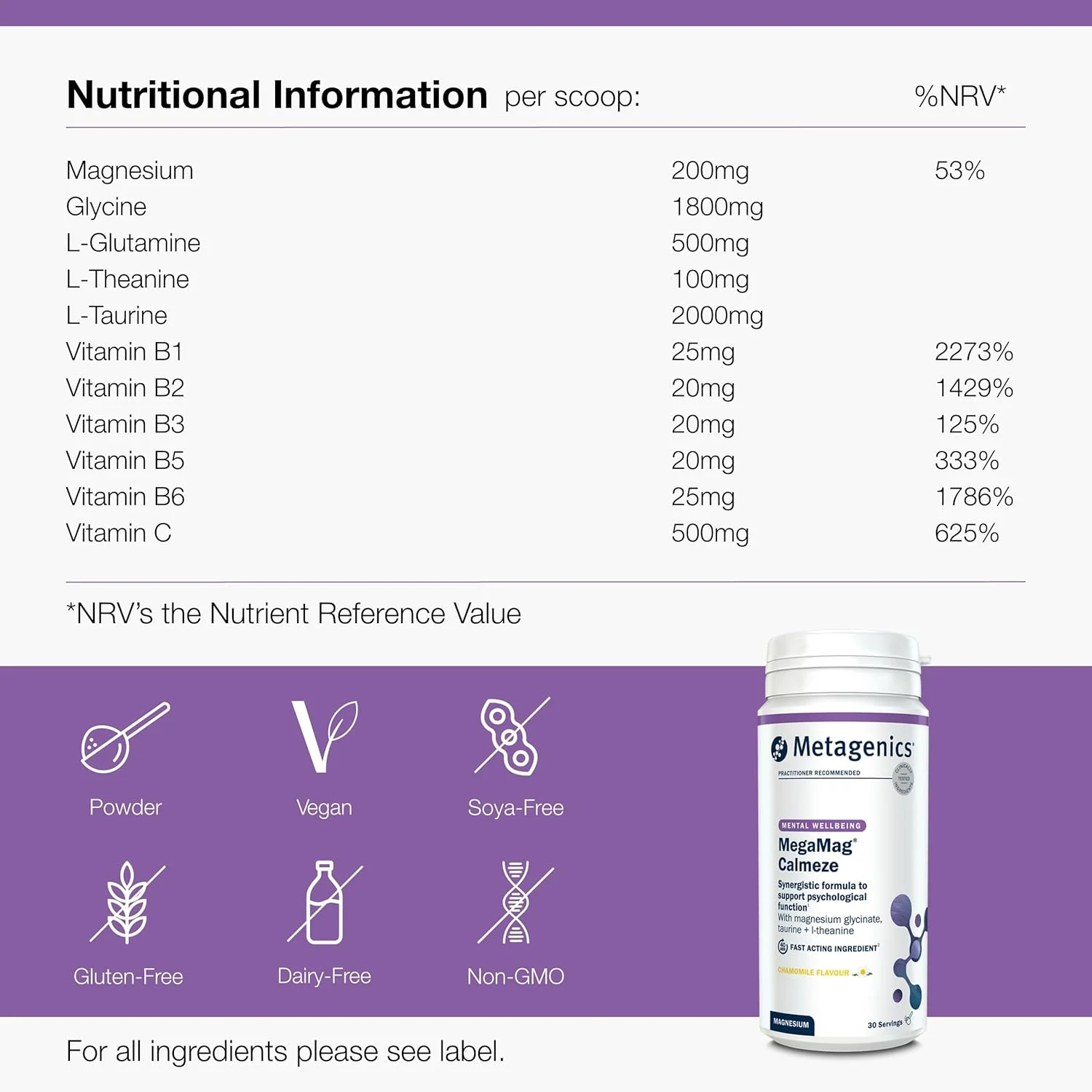 پودر منیزیم مگا مگ کالمز Metagenics - گلیسینات منیزیم با قدرت بالا برای کاهش خستگی - بابونه - 30 سروینگ پودر منیزیم مگا مگ کالمز Metagenics - گلیسینات منیزیم با قدرت بالا برای کاهش خستگی - بابونه - 30 سروینگ