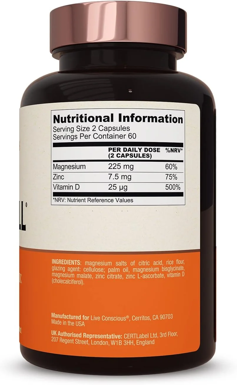 منیزیم، زینک و ویتامین D3 لایو کانشس - فرم های زیست فراهم منیزیم - مالات، گلیسینات، سیترات - MagWell by LiveWell | سلامت استخوان و قلب، پشتیبانی از سیستم ایمنی - 120 کپسول (2 بسته) منیزیم، زینک و ویتامین D3 لایو کانشس - فرم های زیست فراهم منیزیم - مالات، گلیسینات، سیترات - MagWell by LiveWell | سلامت استخوان و قلب، پشتیبانی از سیستم ایمنی - 120 کپسول (2 بسته)