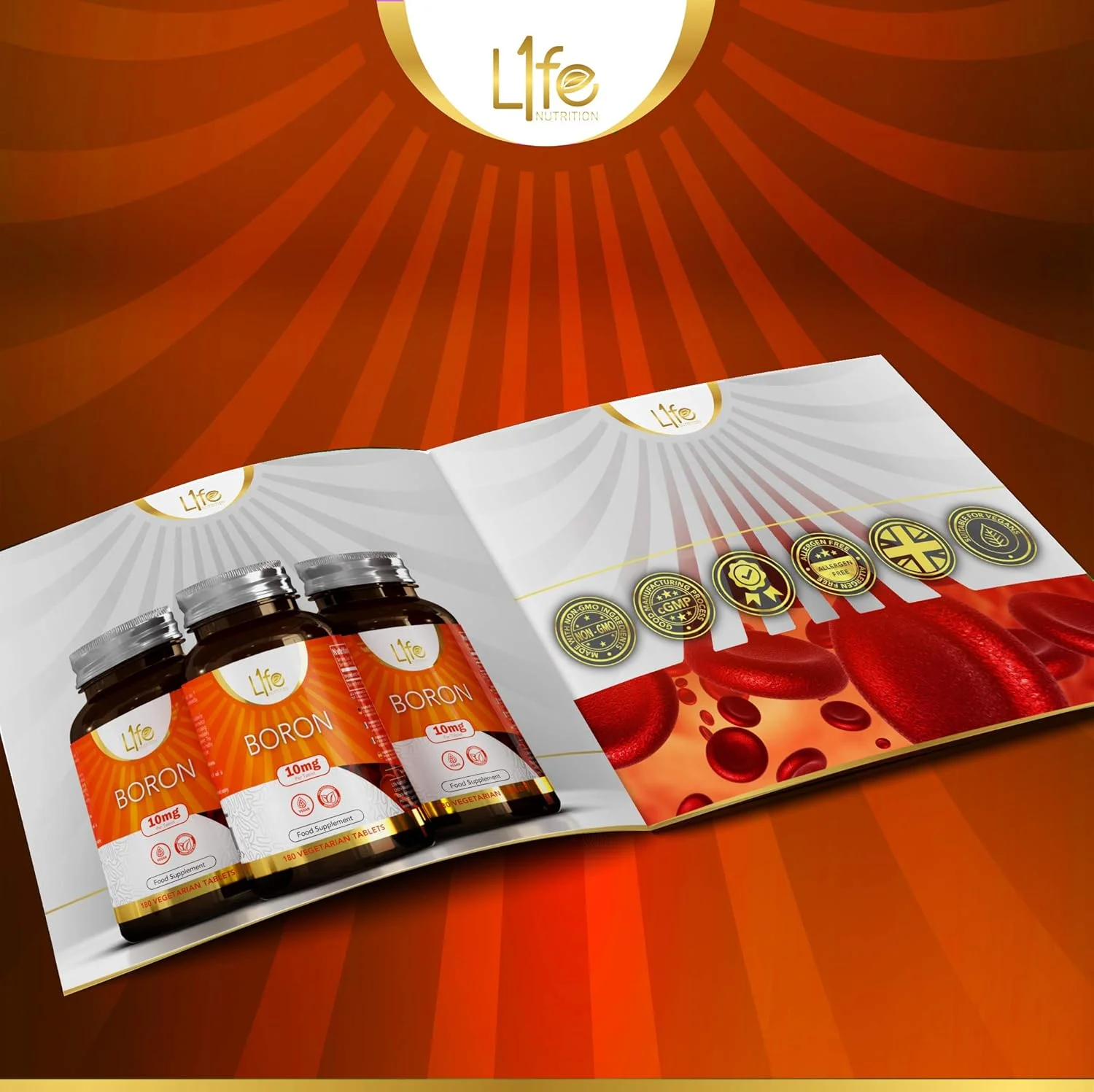 مکمل های بورون LN | ۱۸۰ قرص بورون گیاهی با قدرت بالا - 10 میلی گرم در هر قرص | غیر GMO، بدون گلوتن، لبنیات و مواد آلرژی زا | تولید شده در مرکز دارای مجوز ISO در انگلستان