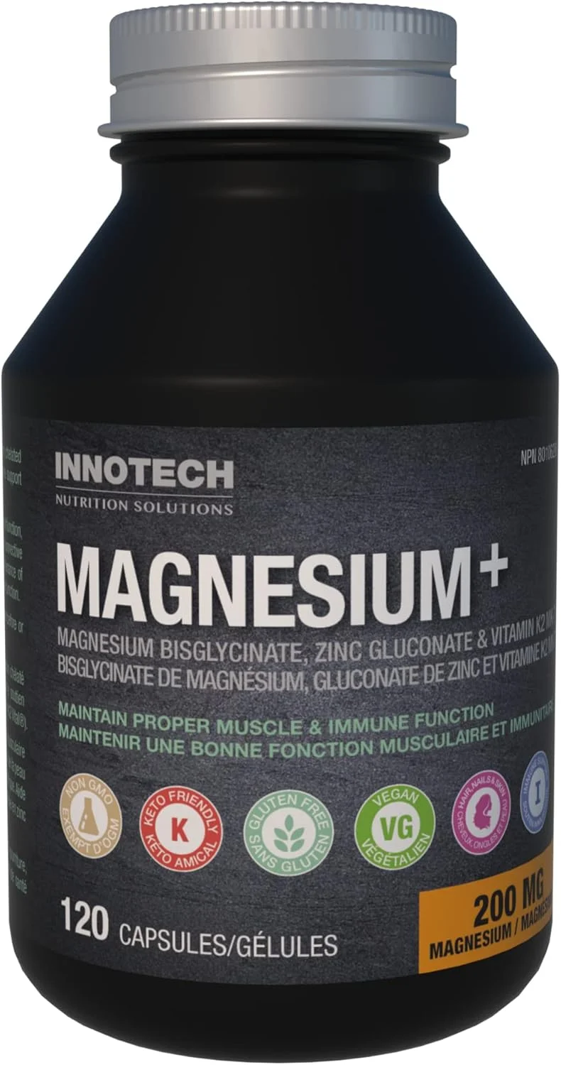 محلول های تغذیه ای اینوتک منیزیم + 120 کپسول - حاوی منیزیم بیس گلیسینات، زینک گلوکونات و ویتامین های K2، MK-7 - حفظ عملکرد مناسب عضلات و سیستم ایمنی محلول های تغذیه ای اینوتک منیزیم + 120 کپسول - حاوی منیزیم بیس گلیسینات، زینک گلوکونات و ویتامین های K2، MK-7 - حفظ عملکرد مناسب عضلات و سیستم ایمنی