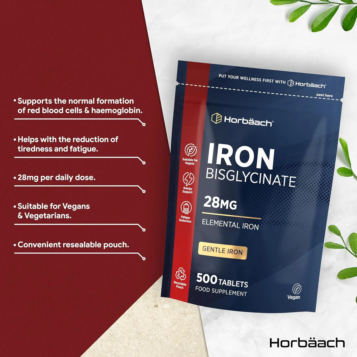 آهن ملایم 14 میلی گرم هورباخ | 180 قرص گیاهی | مکمل با قدرت بالا برای زنان و مردان | بیس گلیسینات آهن | کاهش خستگی | بدون مواد نگهدارنده مصنوعی | توسط آهن ملایم 14 میلی گرم هورباخ | 180 قرص گیاهی | مکمل با قدرت بالا برای زنان و مردان | بیس گلیسینات آهن | کاهش خستگی | بدون مواد نگهدارنده مصنوعی | توسط