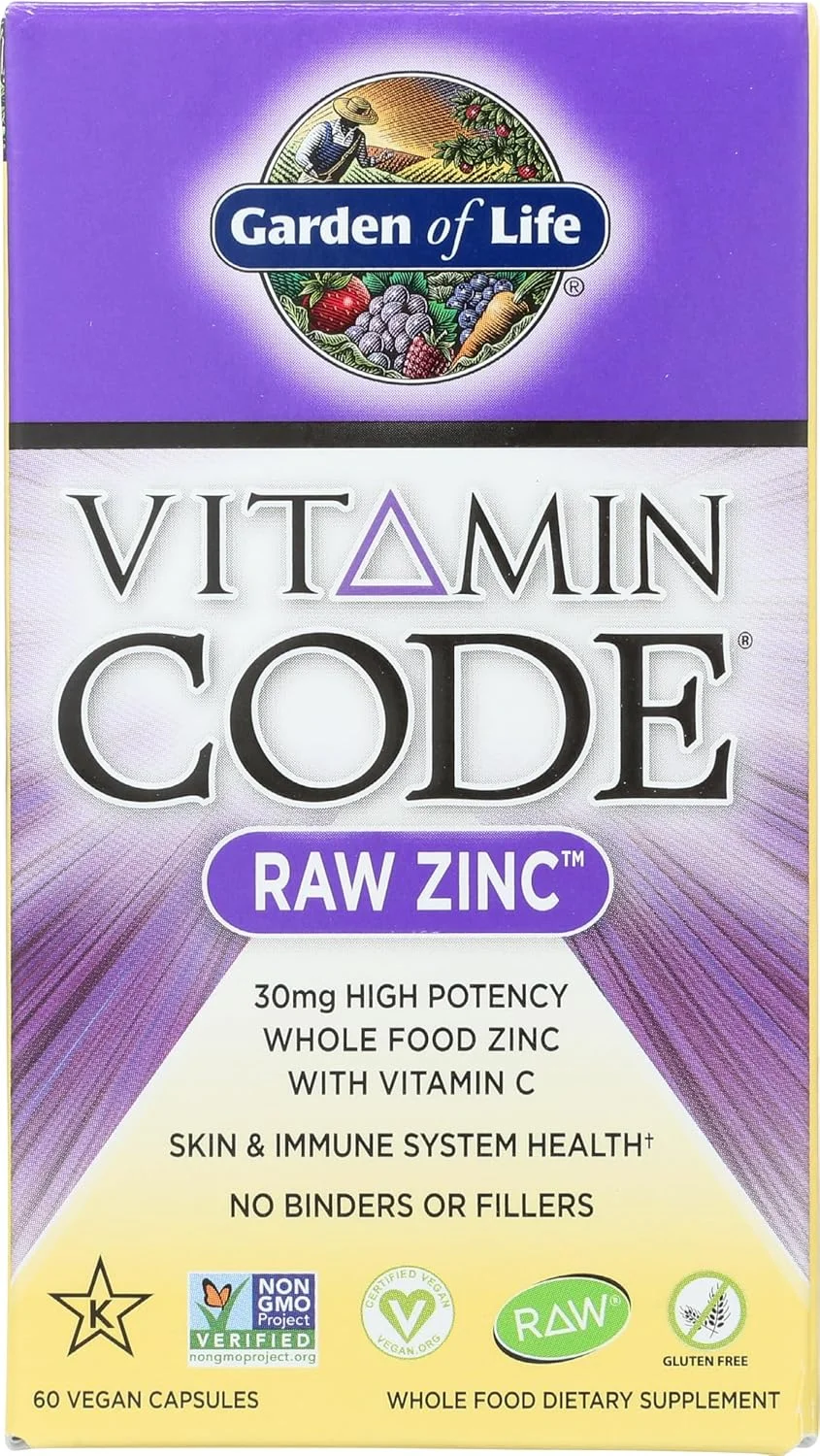 کپسول های گیاهی زینک Garden of Life Vitamin Code، 60 عدد