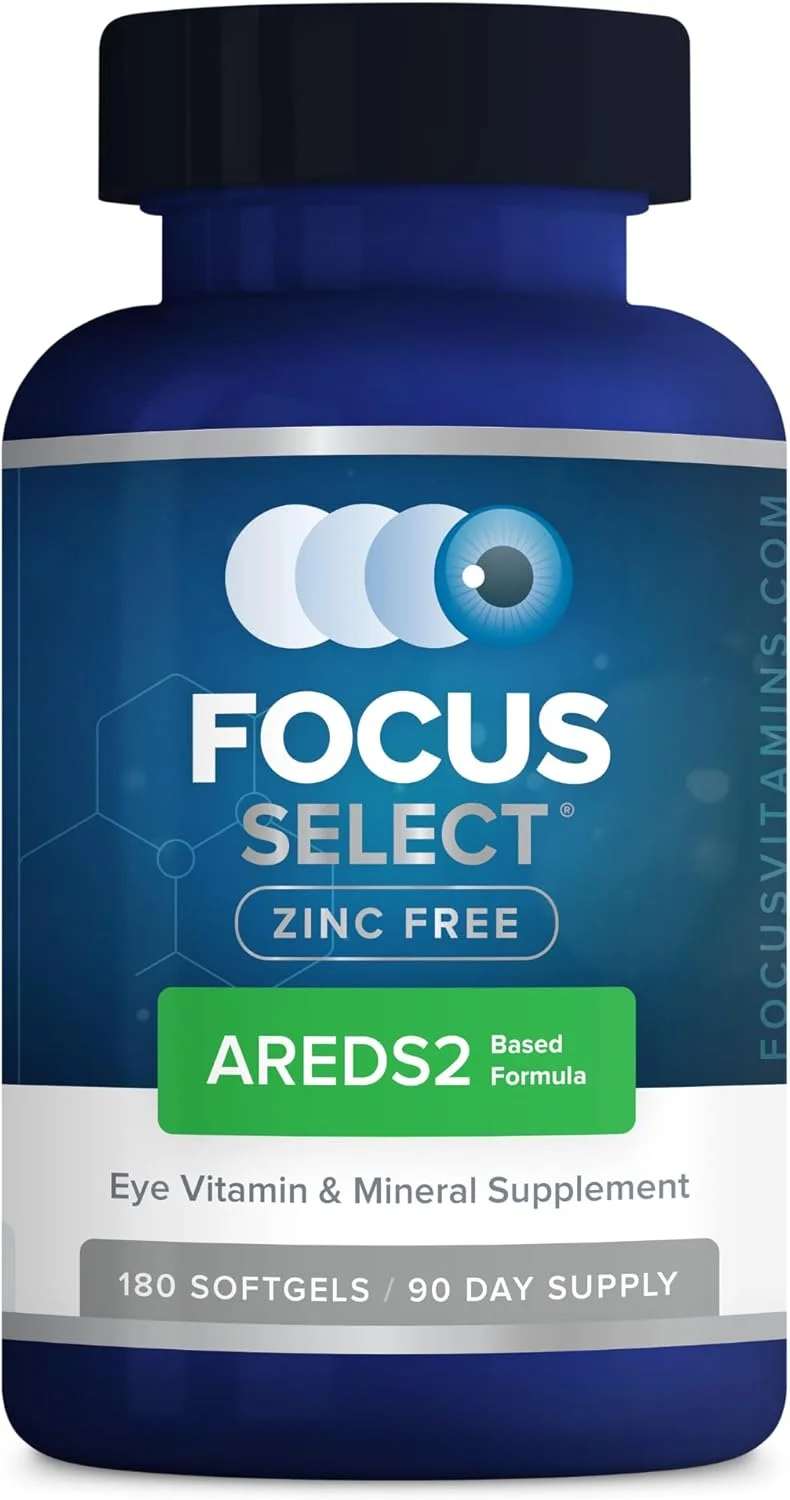 مکمل های ویتامین برای تقویت بینایی | فرمول بدون زینک | 180 کپسول نرم | فرمول مبتنی بر AREDS2 | ویتامین چشم و | پشتیبانی از سلامت چشم | قرص با بلع آسان