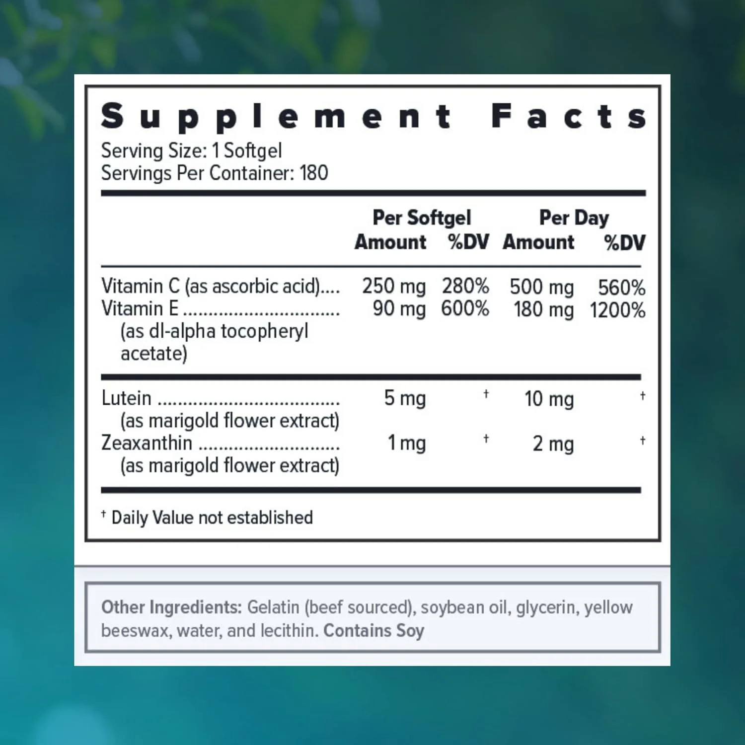 مکمل های ویتامین برای تقویت بینایی | فرمول بدون زینک | 180 کپسول نرم | فرمول مبتنی بر AREDS2 | ویتامین چشم و | پشتیبانی از سلامت چشم | قرص با بلع آسان