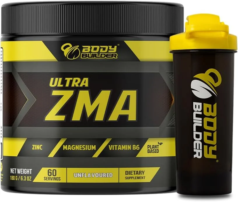 مکمل اولترا ZMA بادی بیلدینگ - تولید انرژی و کاهش خستگی - فرمول روی، منیزیم و ویتامین B6 - ایده آل برای بدنسازان و ورزشکاران (بدون طعم) (بدون شیکر)