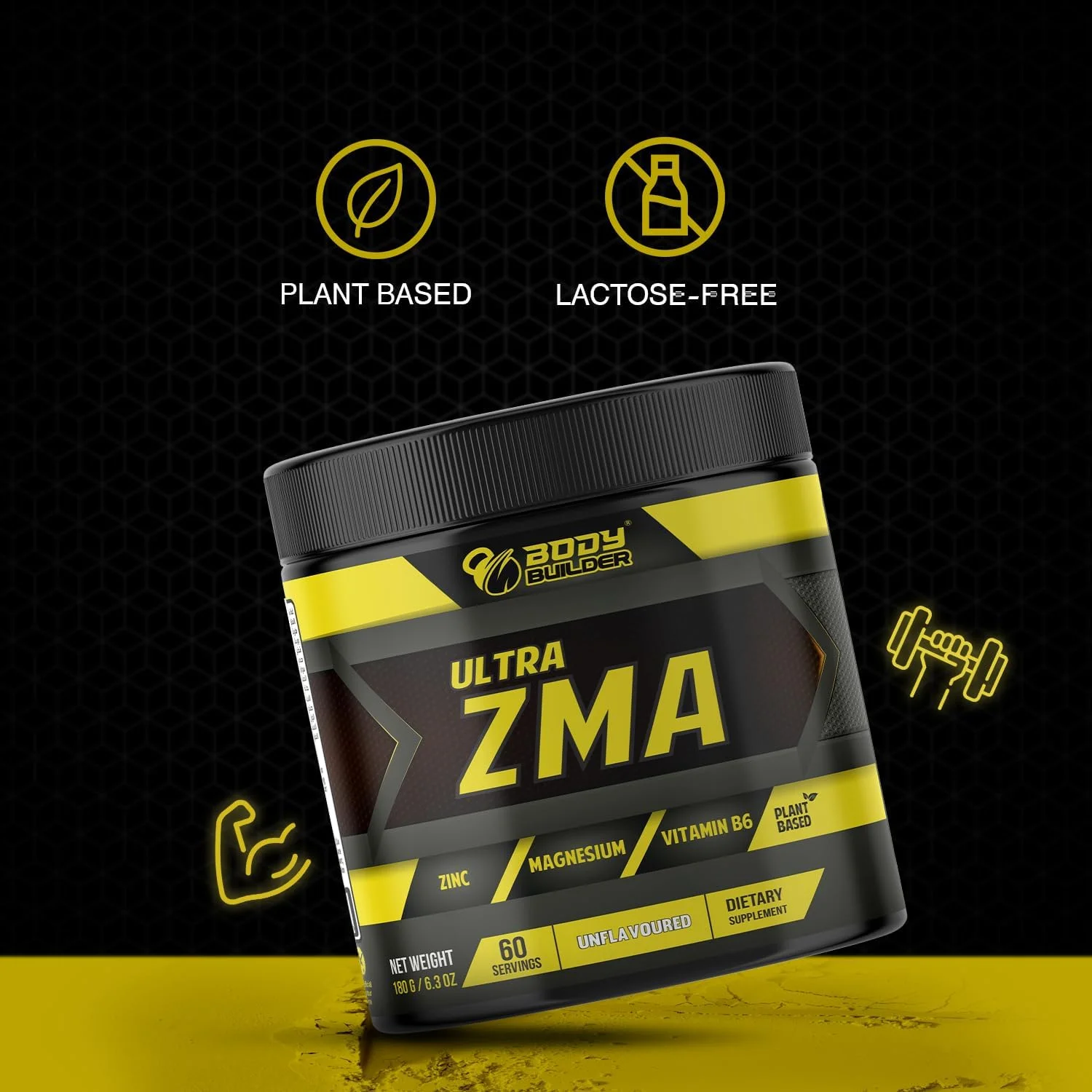 مکمل اولترا ZMA بادی بیلدینگ - تولید انرژی و کاهش خستگی - فرمول روی، منیزیم و ویتامین B6 - ایده آل برای بدنسازان و ورزشکاران (60 سروینگ - بدون طعم)