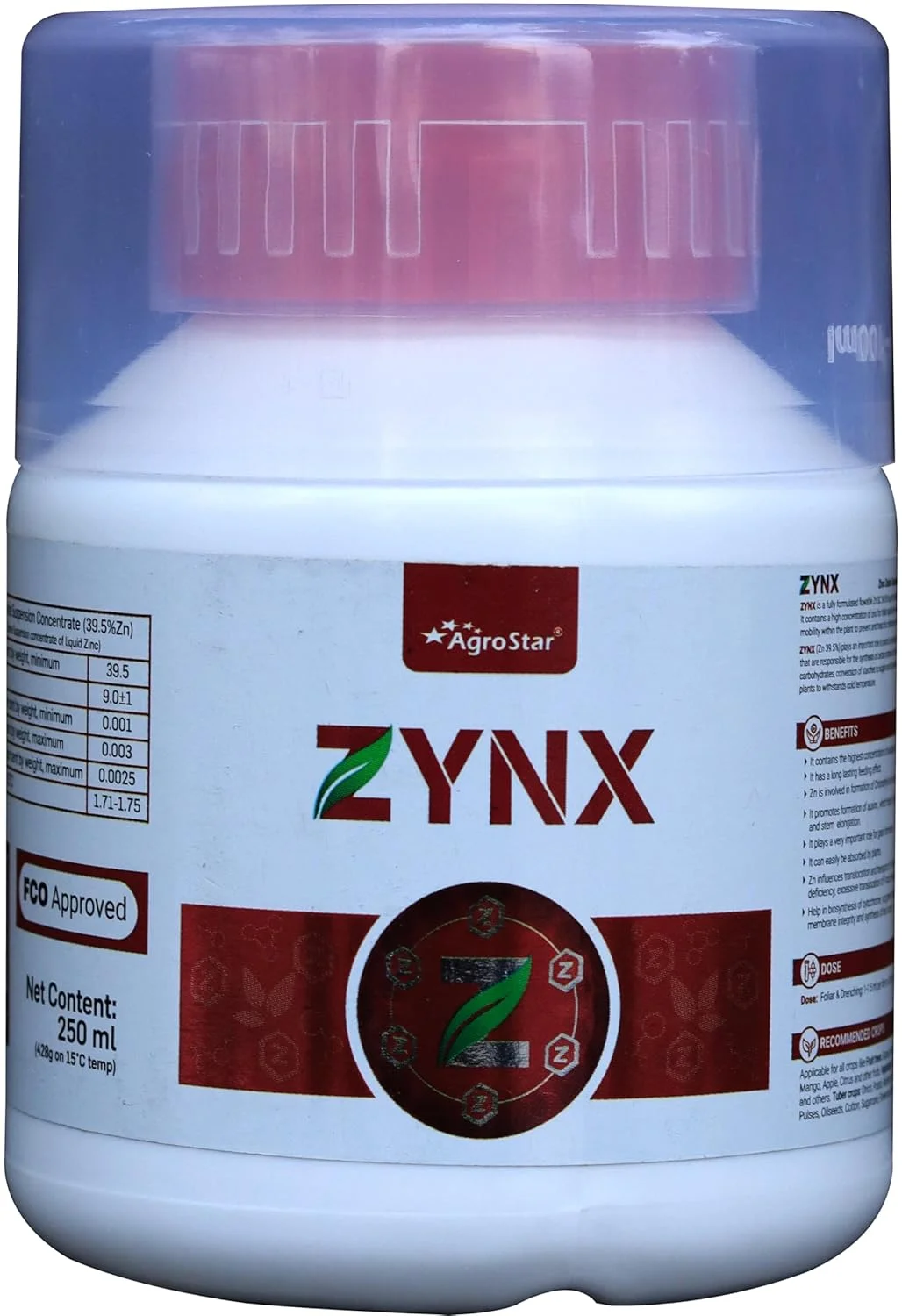 محلول زینک (اکسید روی سوسپانسیون 39.5% SC) 250 میلی لیتر