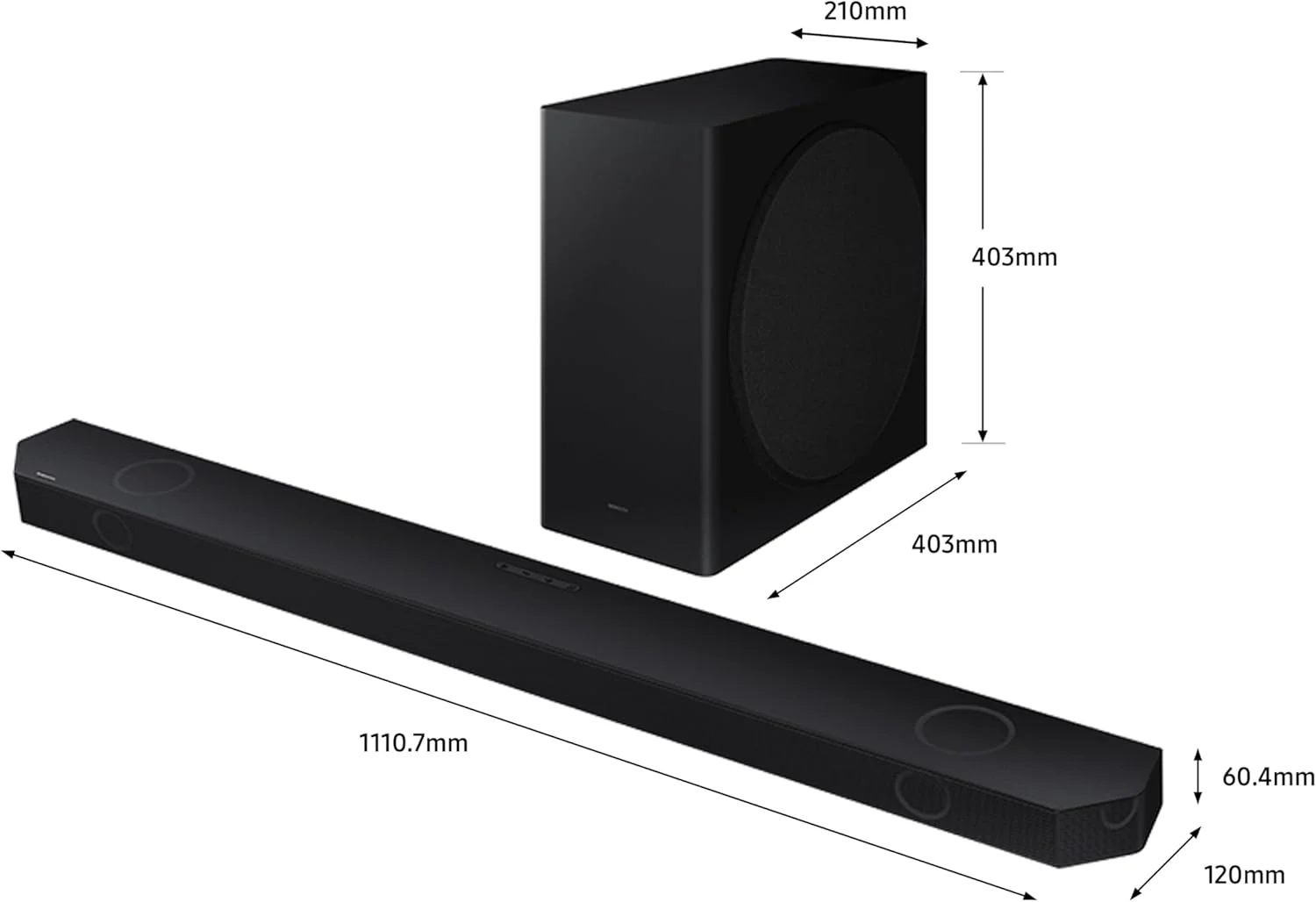 سیستم صوتی سری Q سامسونگ، Q800D، 5.1.2 کاناله، ساب ووفر، دالبی اتموس بی سیم، Q-Symphony، SpaceFit Sound Pro، HW-Q800D/ZN (نسخه امارات متحده عربی - 2024)