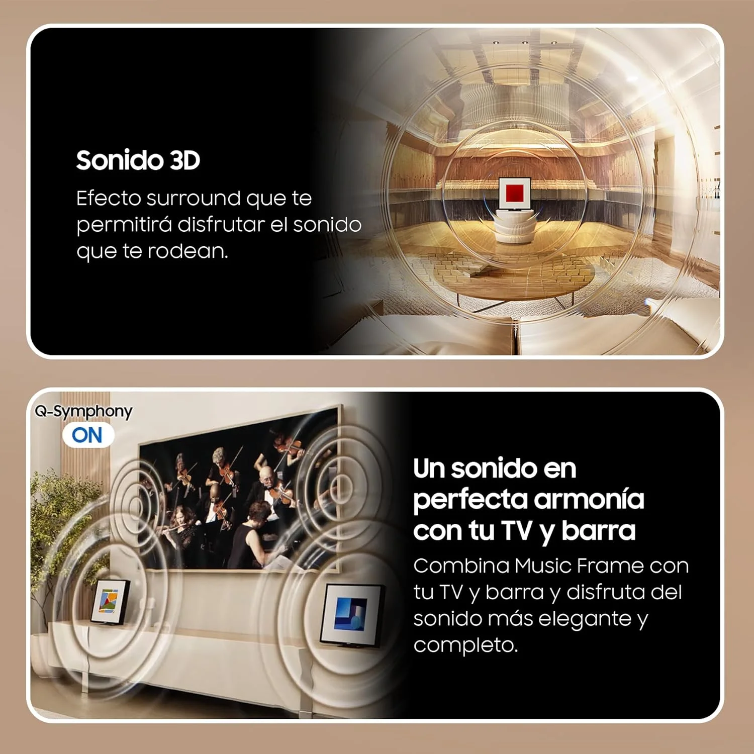 اسپیکر قاب عکس سامسونگ مدل HW-LS60D/ZF با 6 بلندگو، بی‌سیم، صدای سه بعدی با Dolby Atmos، Q-Simphony، SpaceFit Sound Pro، سازگار با Alexa و Google Assistant، قابل تنظیم