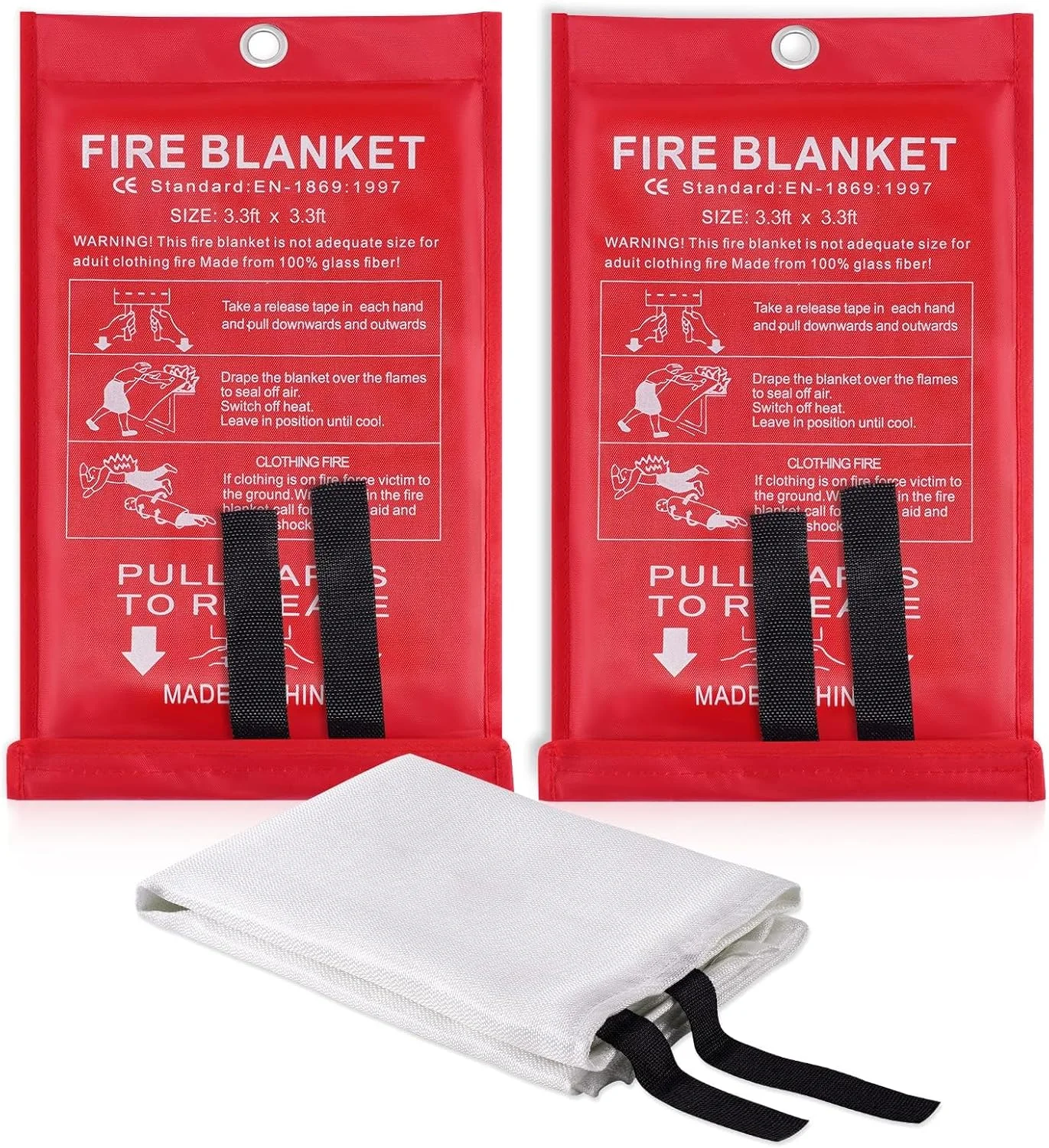 پتوهای آتش نشانی TERRIFI برای مواقع اضطراری منزل، پتو مقاوم در برابر آتش برای آشپزخانه، کمپینگ، گریل، ماشین، دفتر، انبار، مدرسه، پیک نیک، شومینه (2 عدد) پتوهای آتش نشانی TERRIFI برای مواقع اضطراری منزل، پتو مقاوم در برابر آتش برای آشپزخانه، کمپینگ، گریل، ماشین، دفتر، انبار، مدرسه، پیک نیک، شومینه (2 عدد)