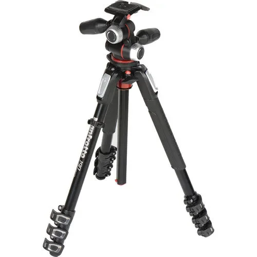 سه پایه آلومینیومی Manfrotto MK190XPRO4-3W به همراه هد پن/شیب 3 طرفه