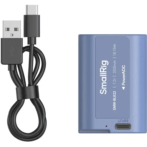 باتری USB-C مدل DMW-BLK22 اسمال‌ریگ (۲۵۲۰ میلی‌آمپر ساعت، آبی)
