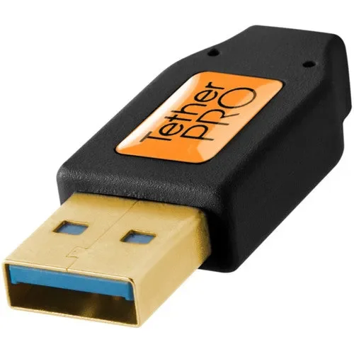 کابل USB 3.0 Type-A نر به Micro-USB نر زاویه راست Tether Tools (4.5 متر، مشکی)