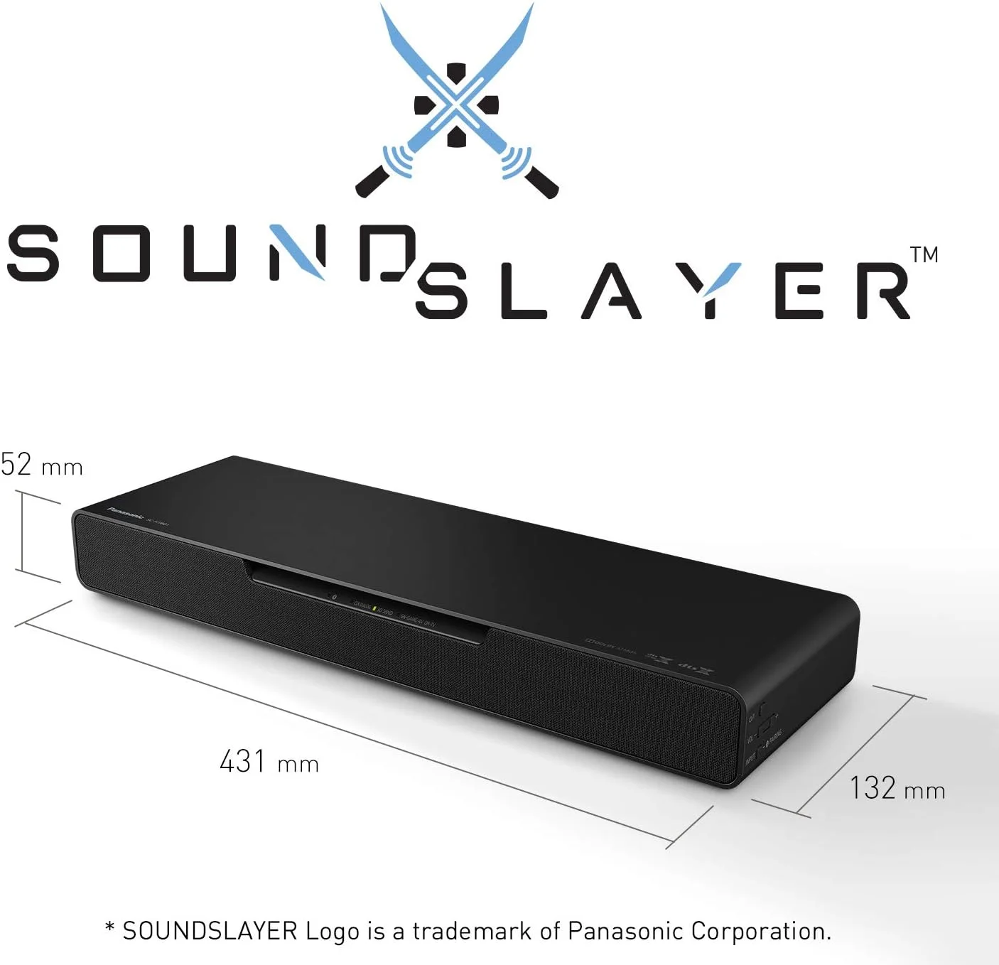 اسپیکر گیمینگ Panasonic SC-HTB01 SoundSlayer با ساب ووفر داخلی (Dolby Atmos و DTS:X، بلوتوث، صدای با وضوح بالا، HDMI) - مشکی [اختصاصی آمازون]