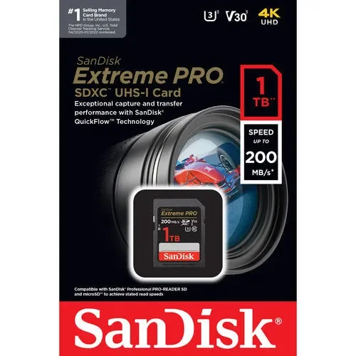 کارت حافظه 1 ترابایتی SanDisk Extreme PRO UHS-I 200mb/s SDXC